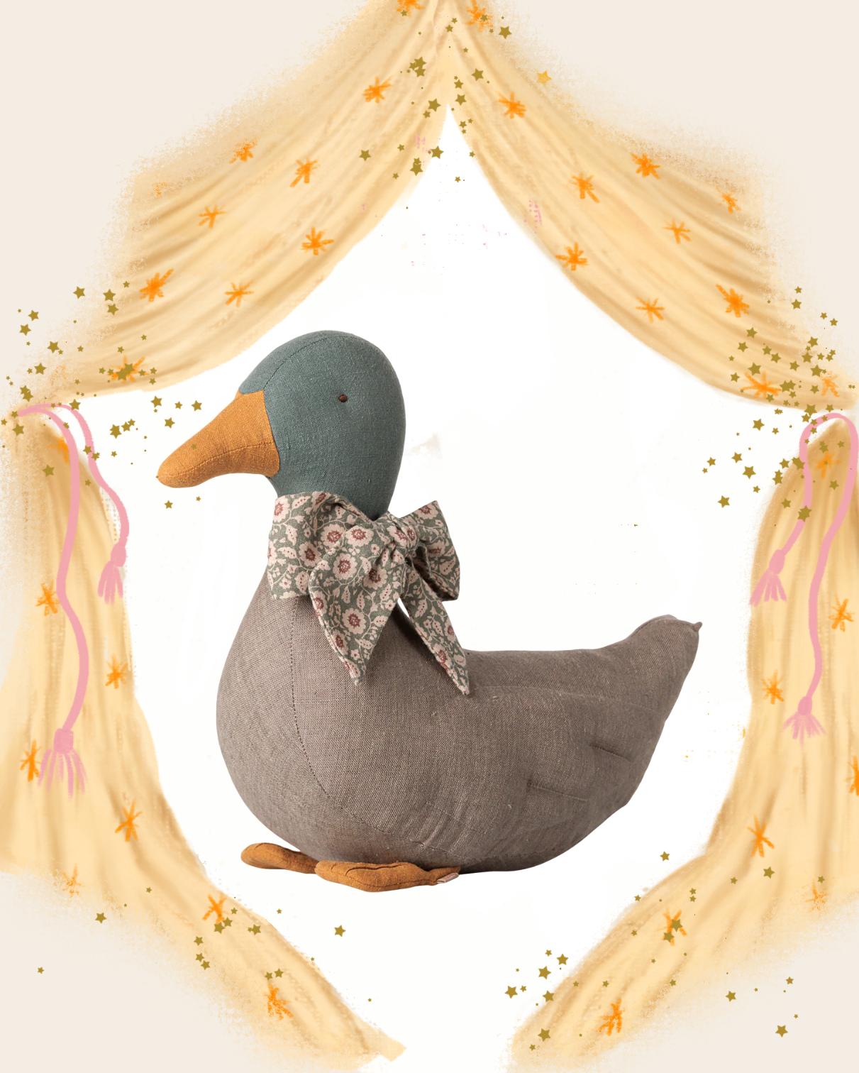 Grey Duck with Bow