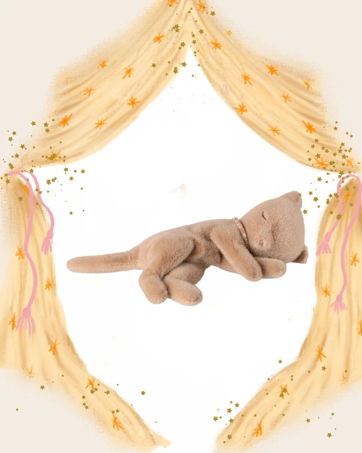 Preorder Cream/Peach Sleeping Kitten