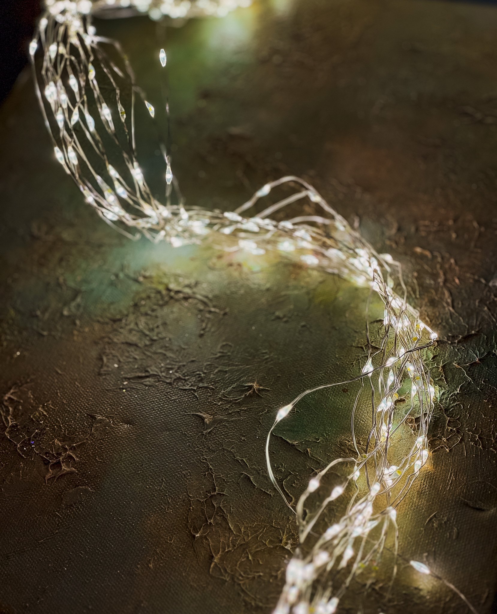 "Polar Express" Silver Wire Waterfall Micro LED Warm White Lights