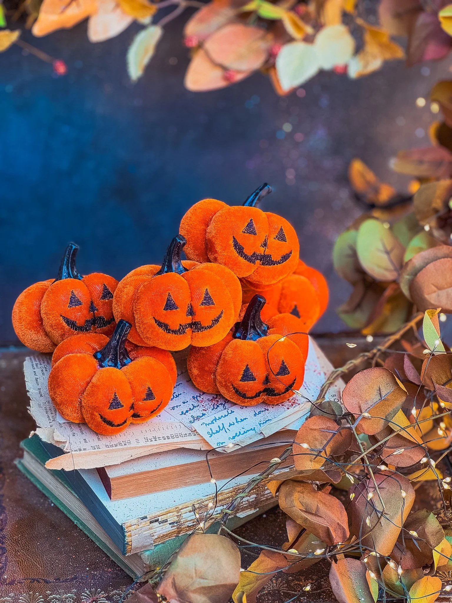 Six Velvet Jack O Lanterns
