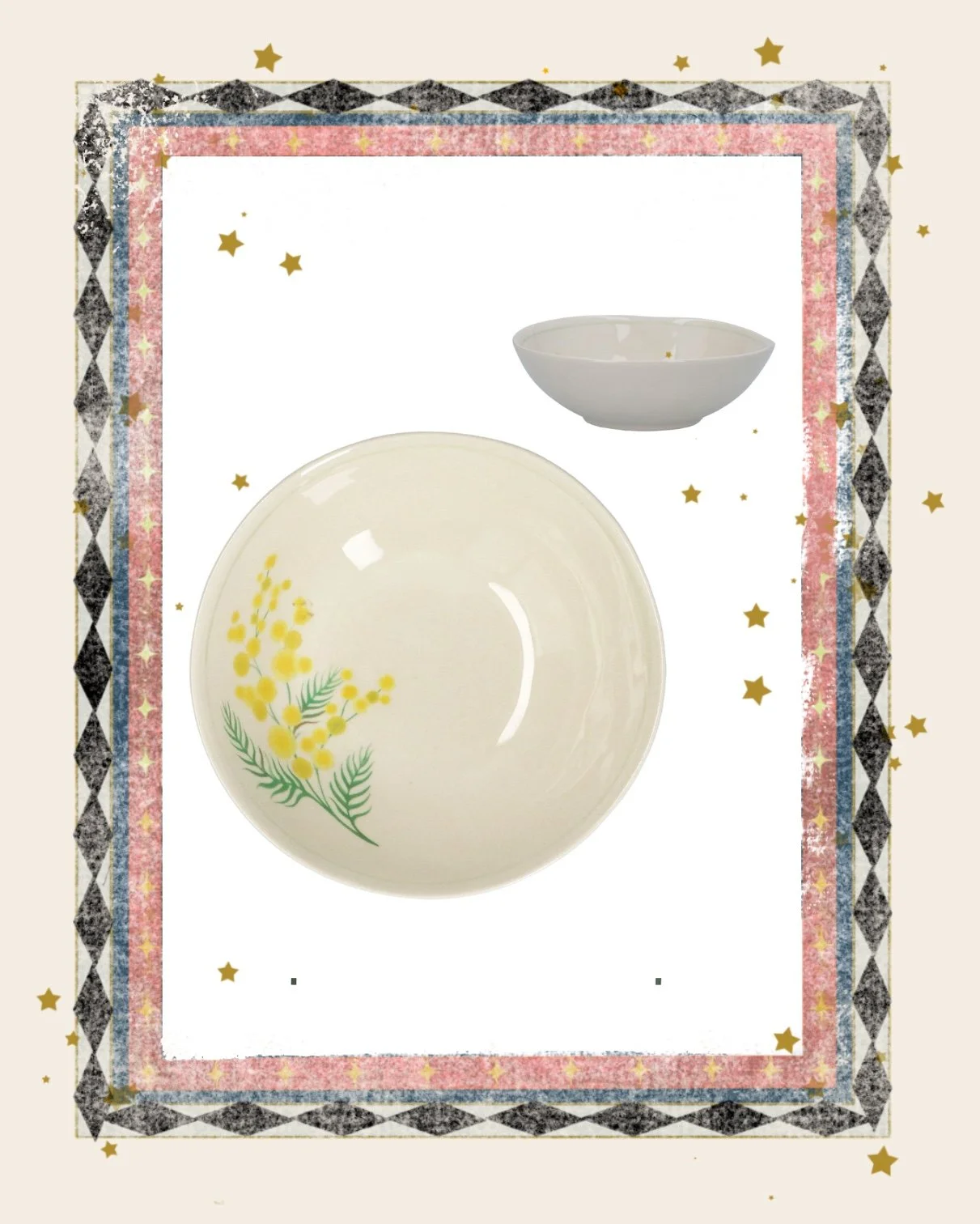 Stoneware Mini Floral Bowl