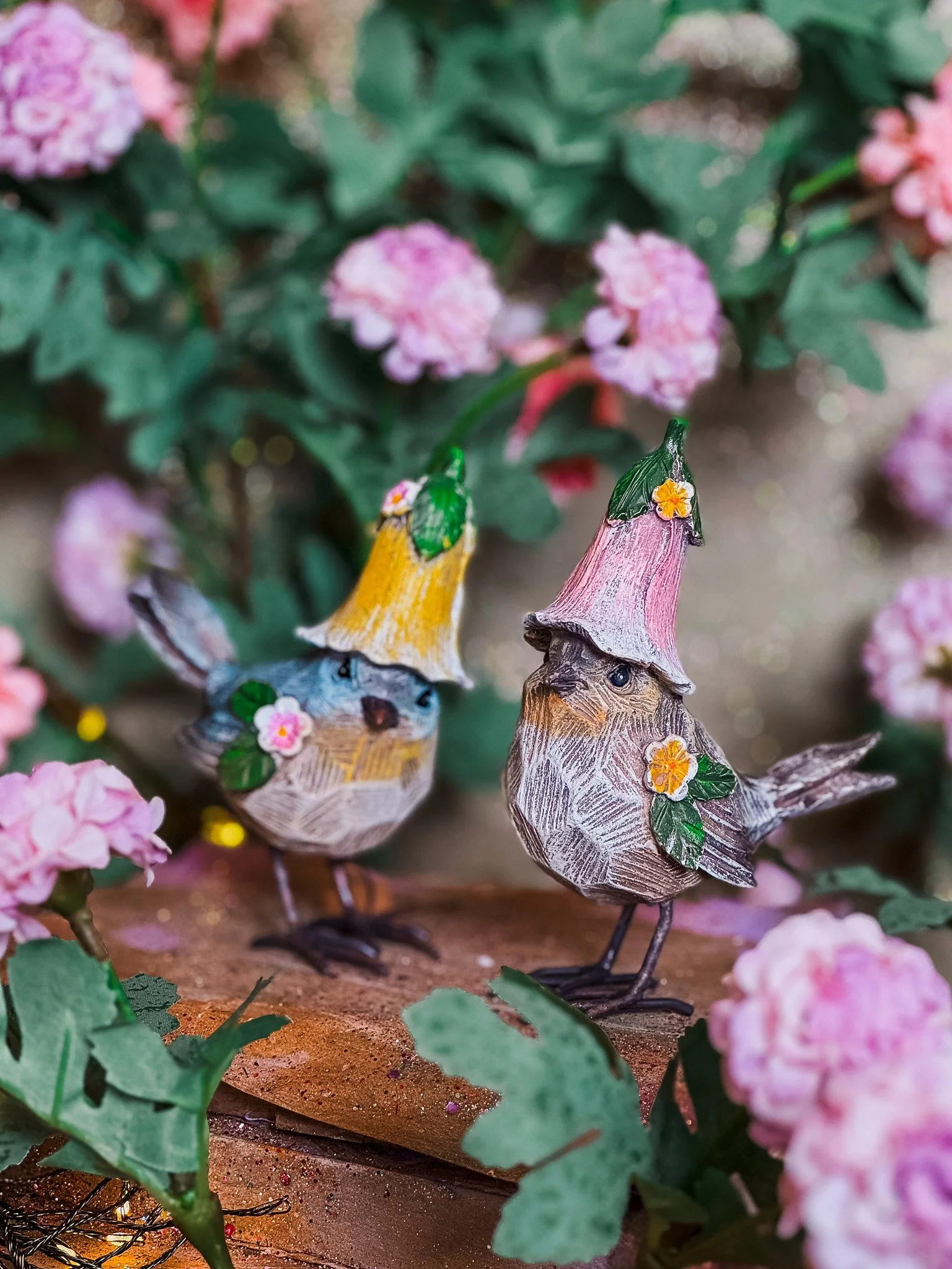 Whimsical Standing Bird Ornaments