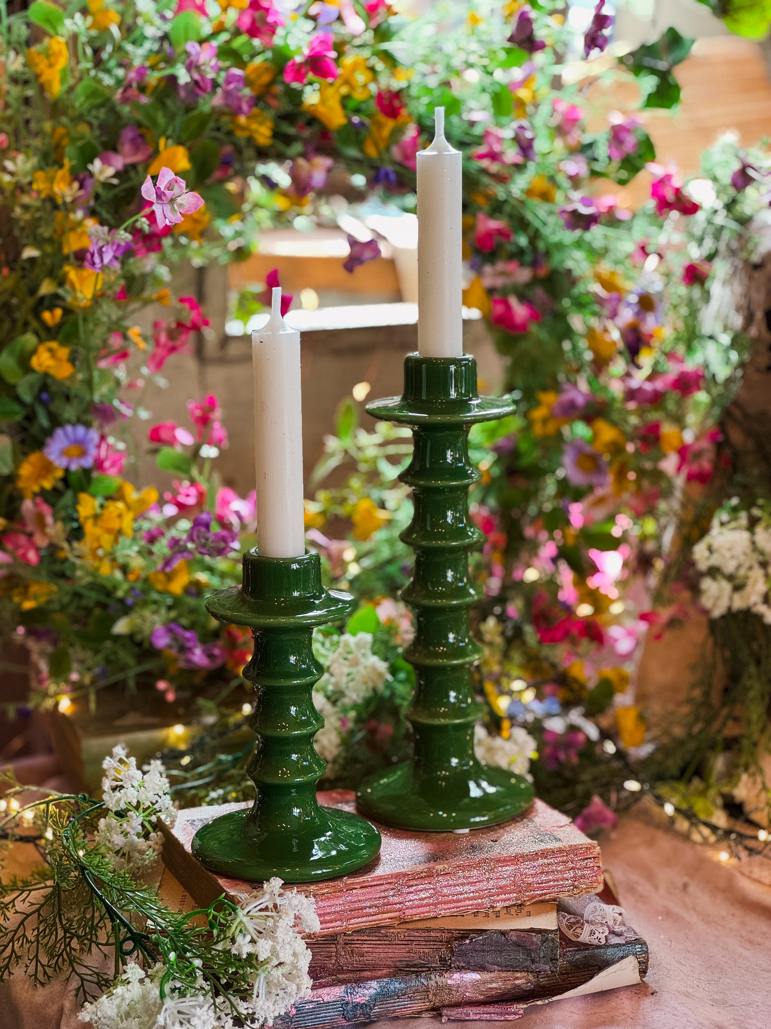 Deep Green Candle Holder