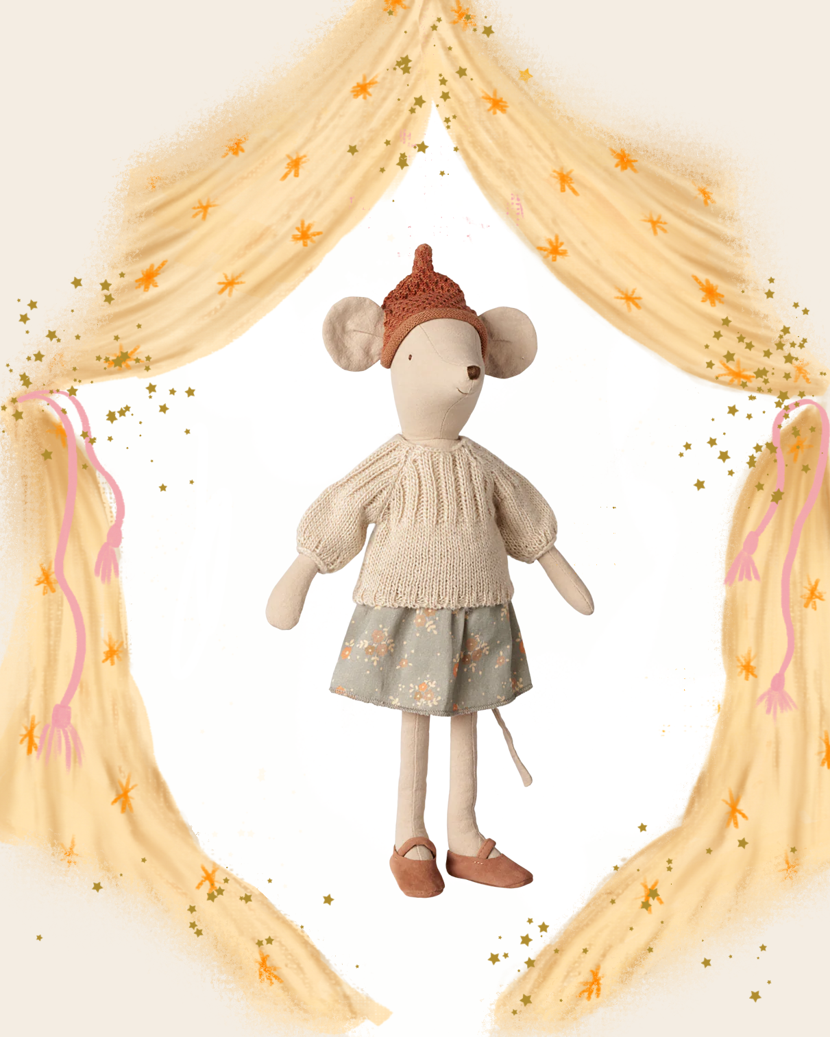 Medium Mouse in Skirt and Sweater