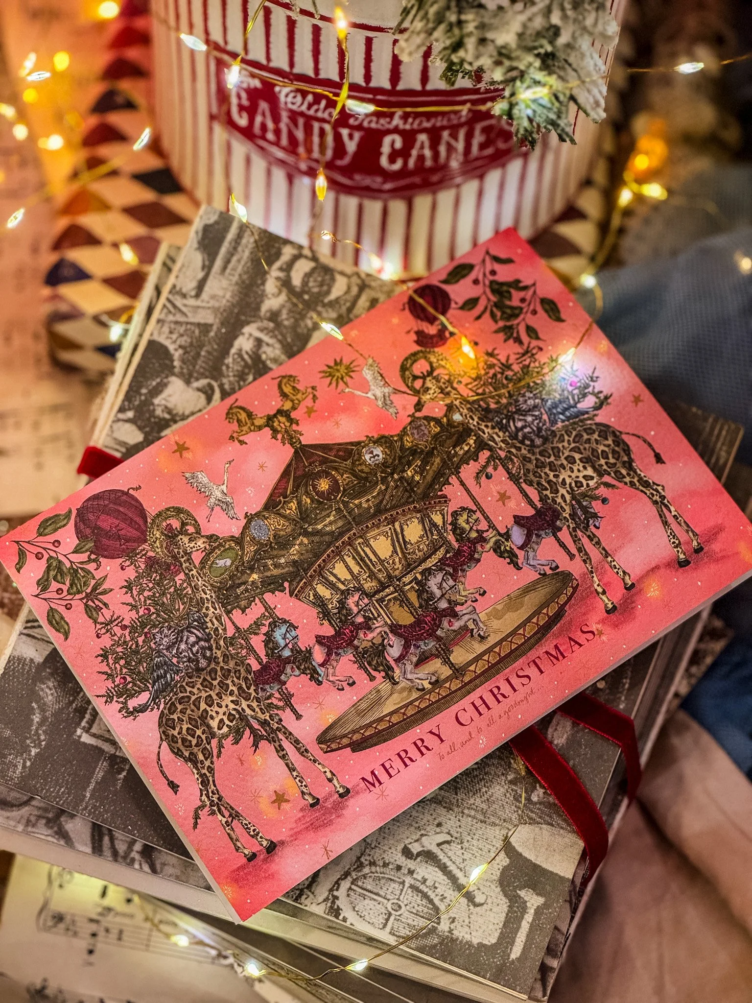 Christmas Carousel Card by Gisela Illustrations