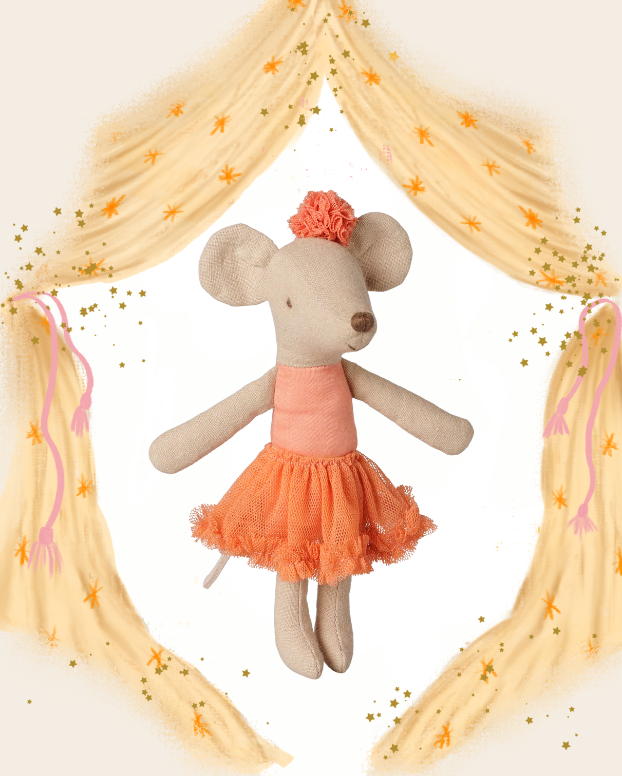 Big Sister Ballerina Mouse in Coral