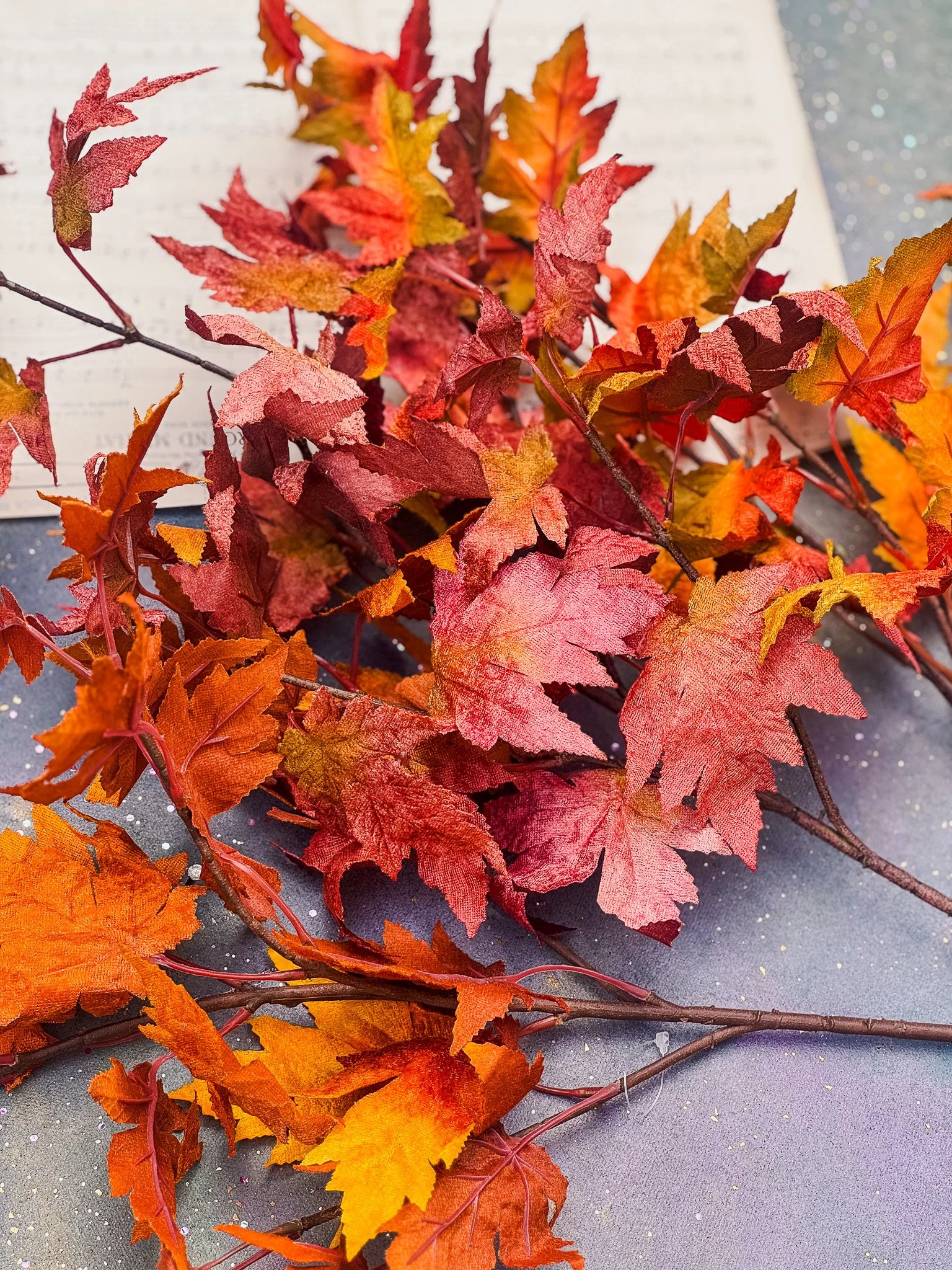 Autumn Velvet Leaf Spray