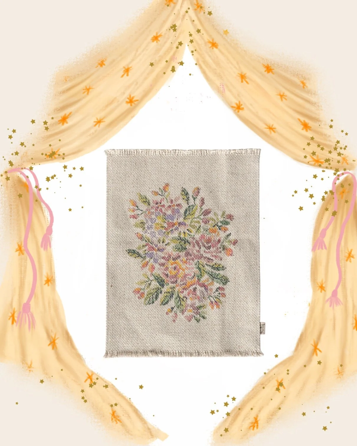 Miniature flower rug