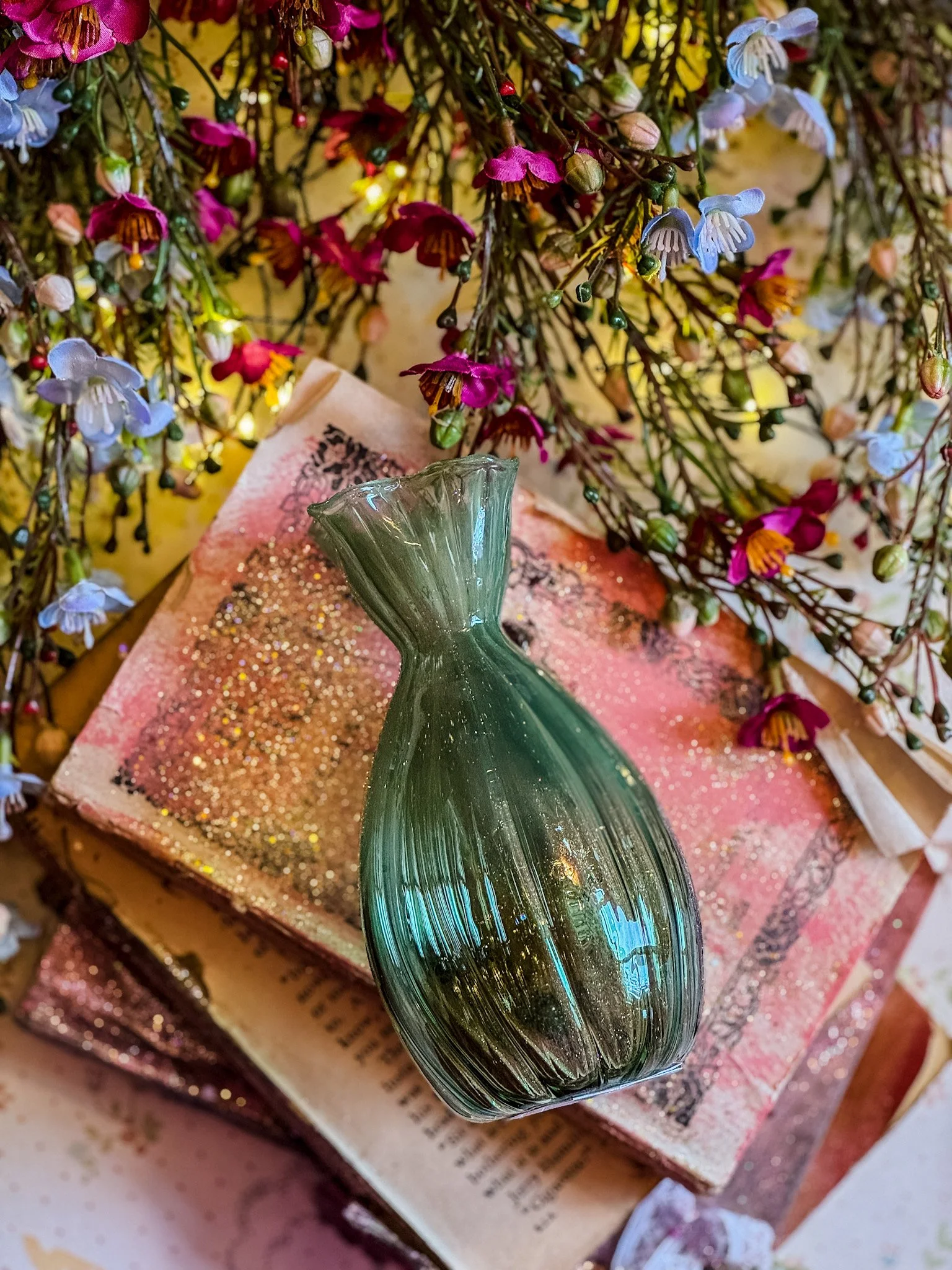 Glass Frill Top Bud Vase