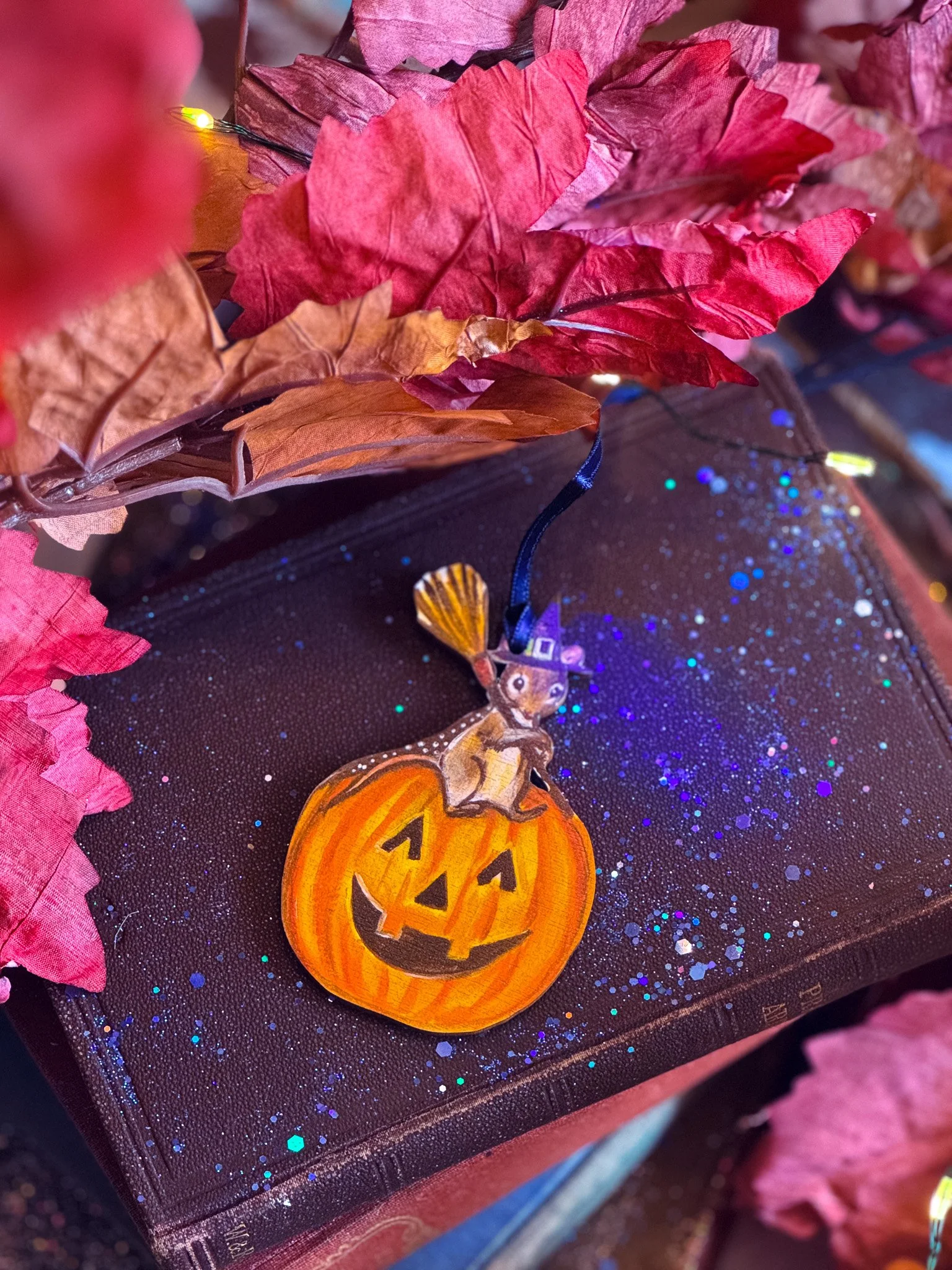 Wizard Mouse on Pumpkin by Amy Swann