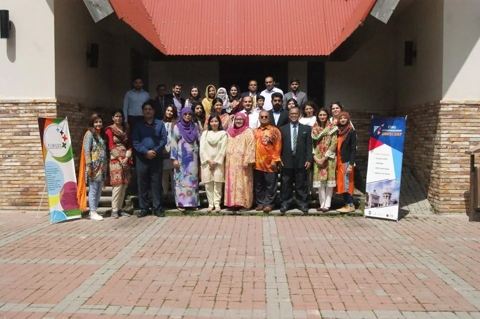 Participants from Virtual University, Pakistan at the International Entrepreneurship Boot camp by FJWU, Pakistan