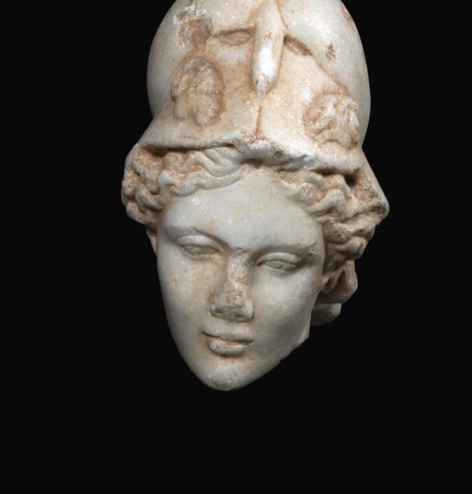 A roman marble head of Minerva - Seized in the antiquities market and supposed to be returned to Libya.