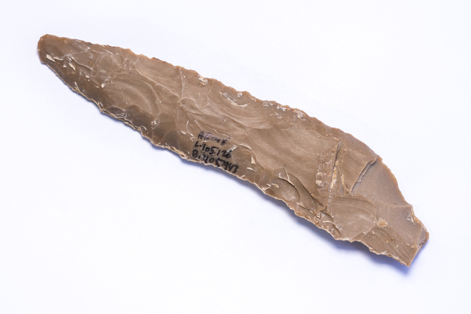 Flint knife. One of the thousands of flint tools found on the site. 