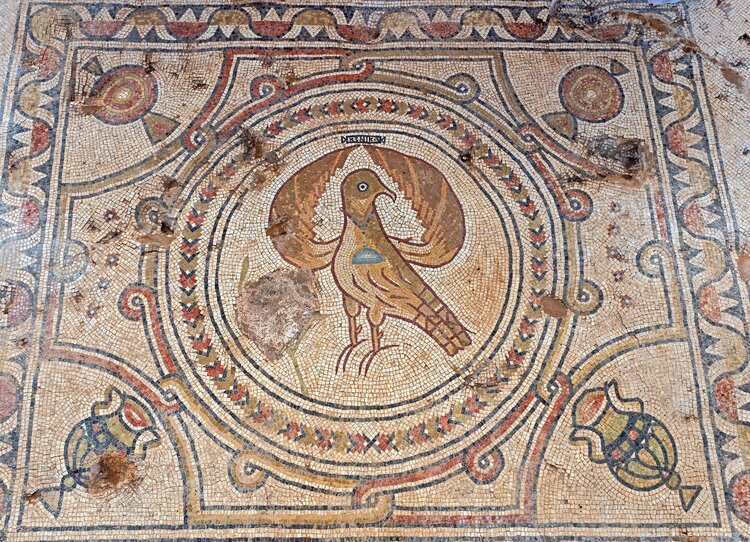 Eagle, symbol of the Byzantine Empire. Photo: Assaf Peretz, Courtesy of the Israel Antiquities Authority.