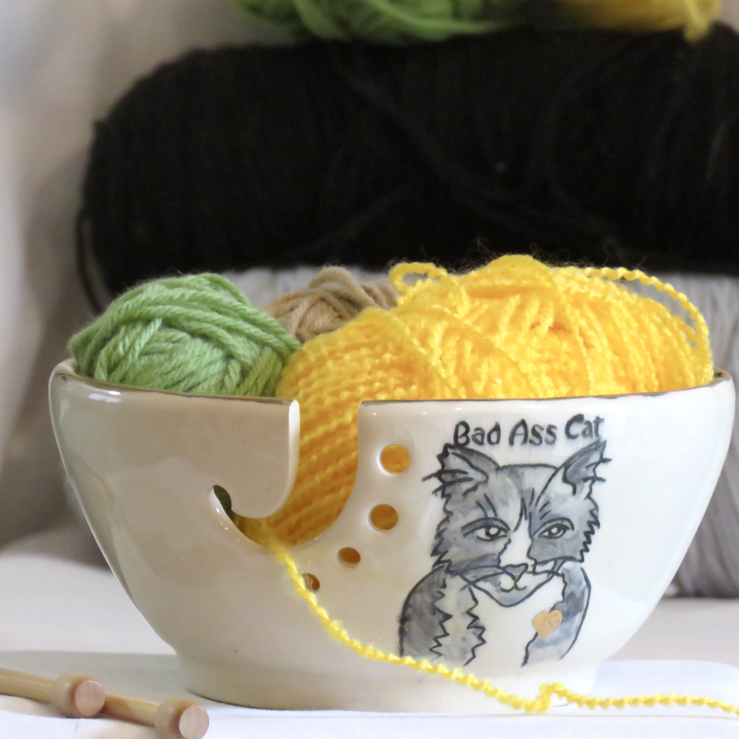 cat yarn bowl
