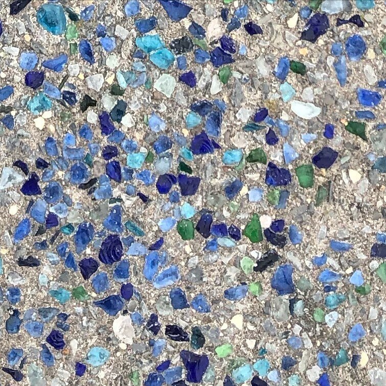 Crushed glass aggregate at #rockawaybeach boardwalk. @nycparks