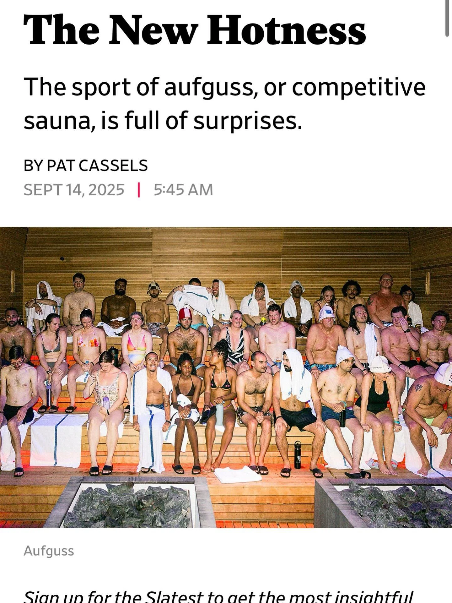 @bathhouse hosted the Aufguss USA Nationals, America&rsquo;s first Aufguss World Masters event last month. Read about it @slate