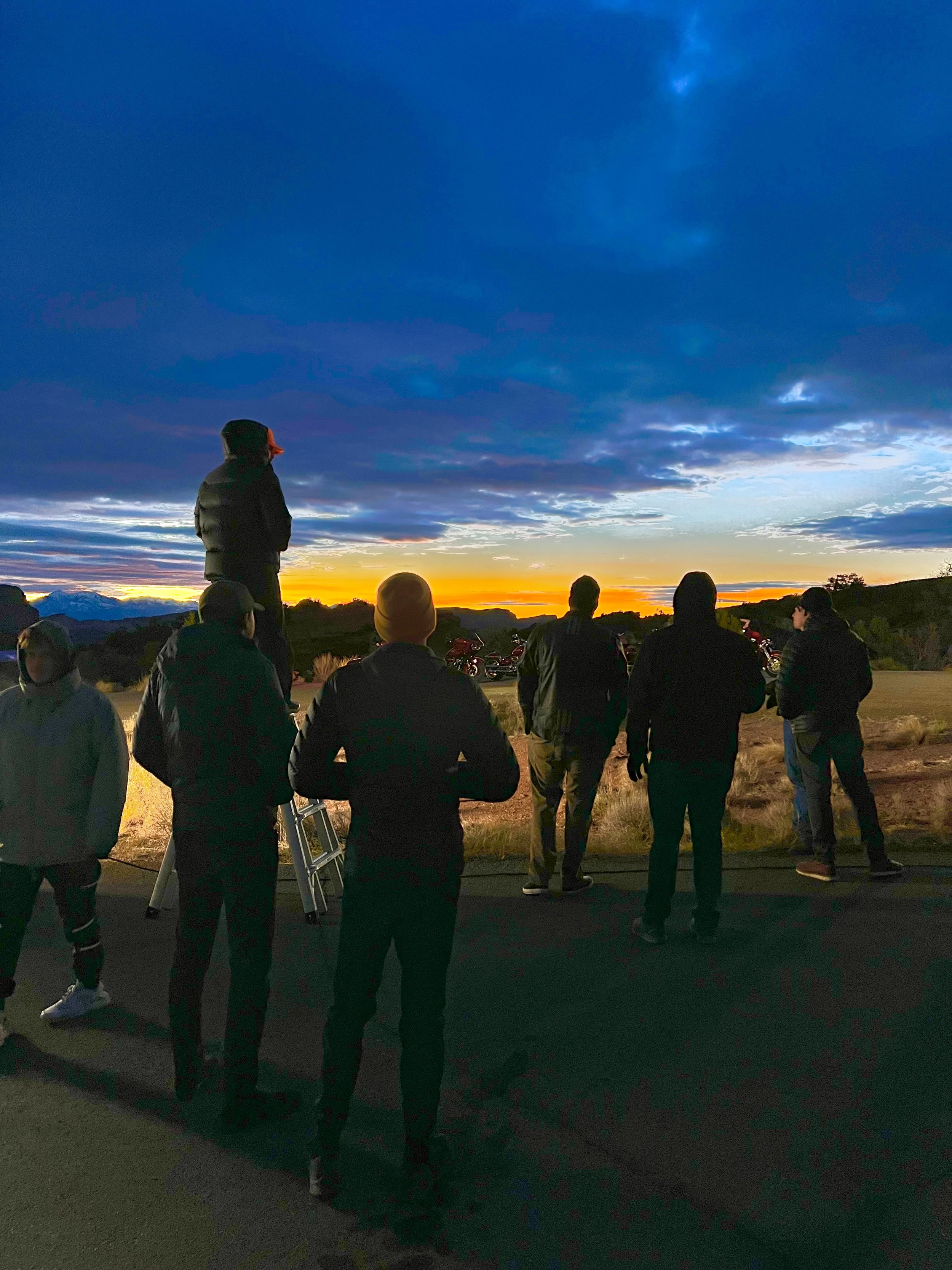Early morning photoshoot crew
