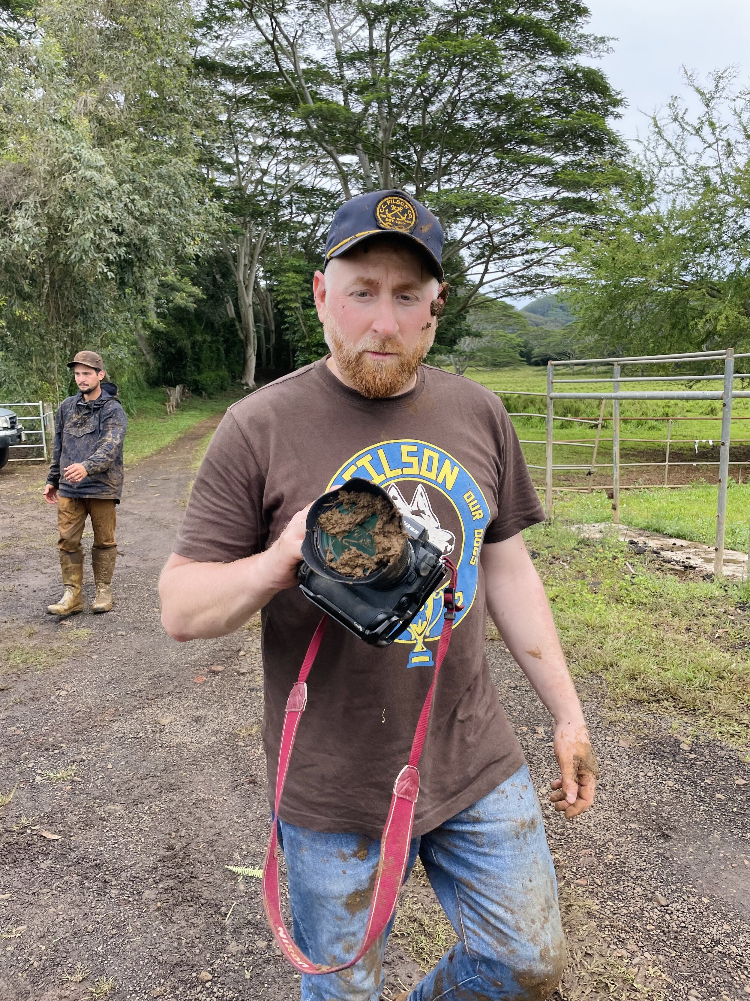 Camera covered in mud