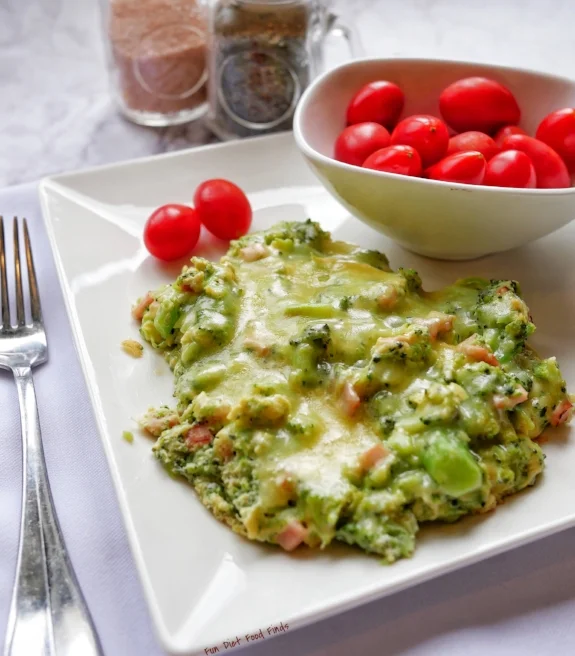 Cheesy Bacon and Broccoli Breakfast "Souffle"