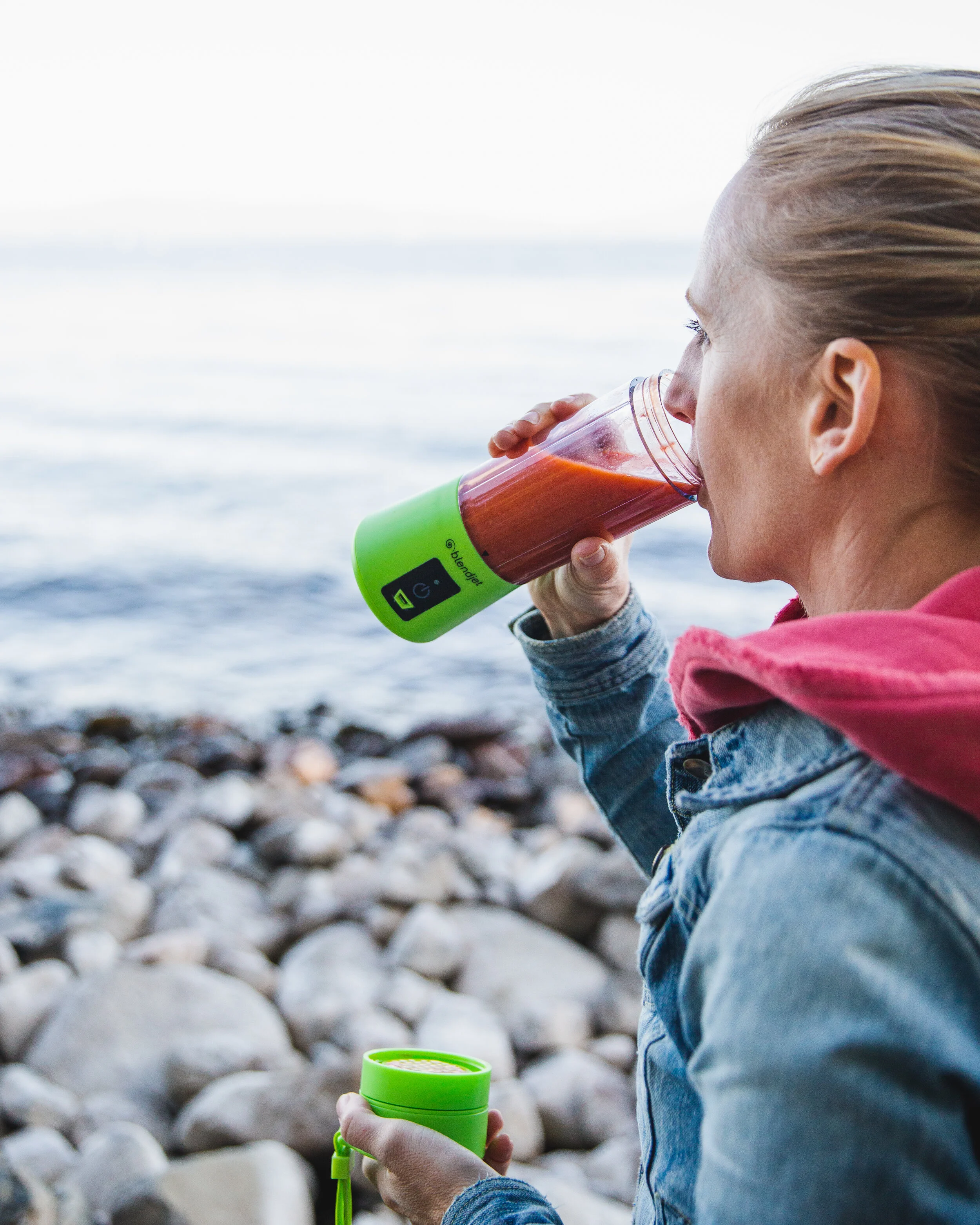 What is the woman doing?