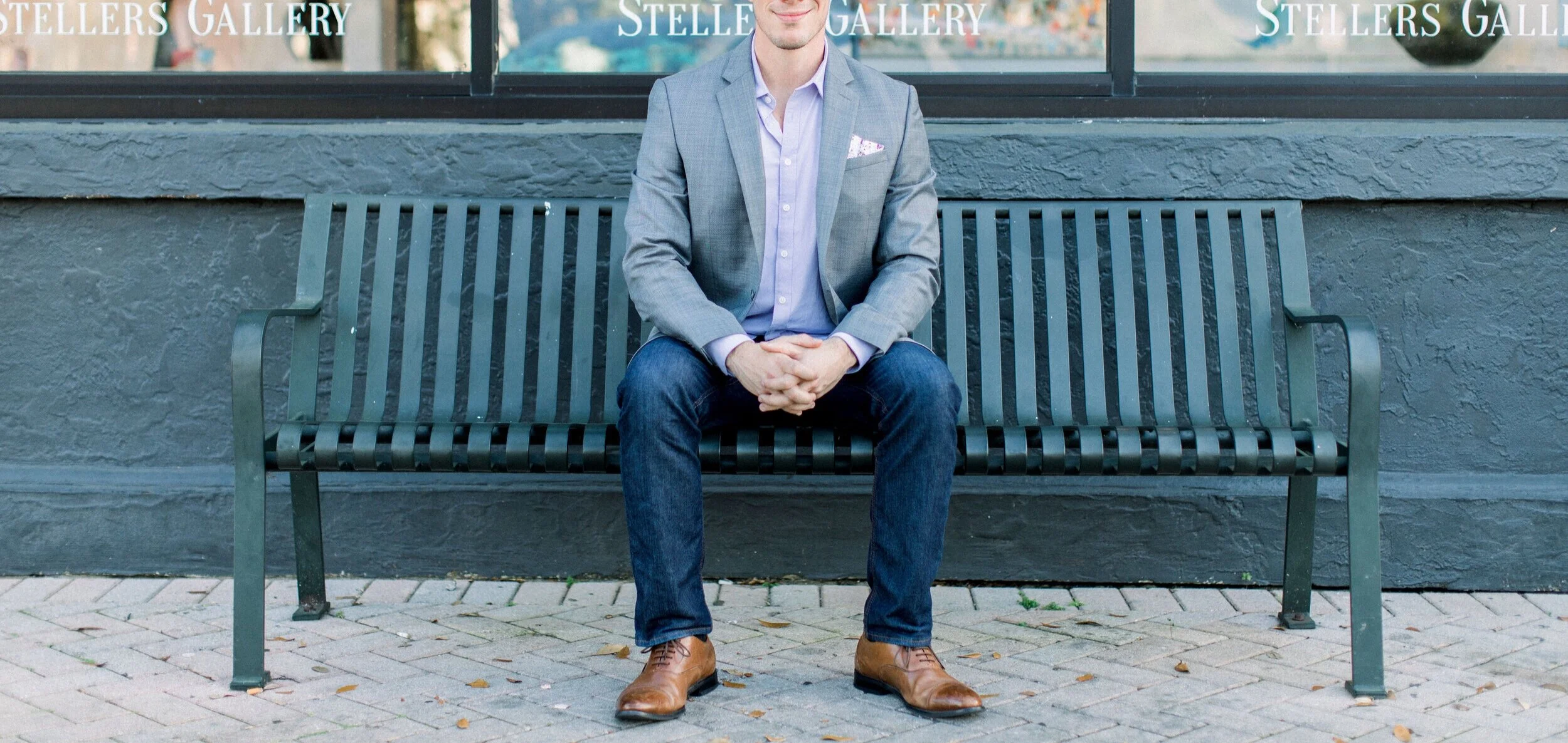 What is the man doing?