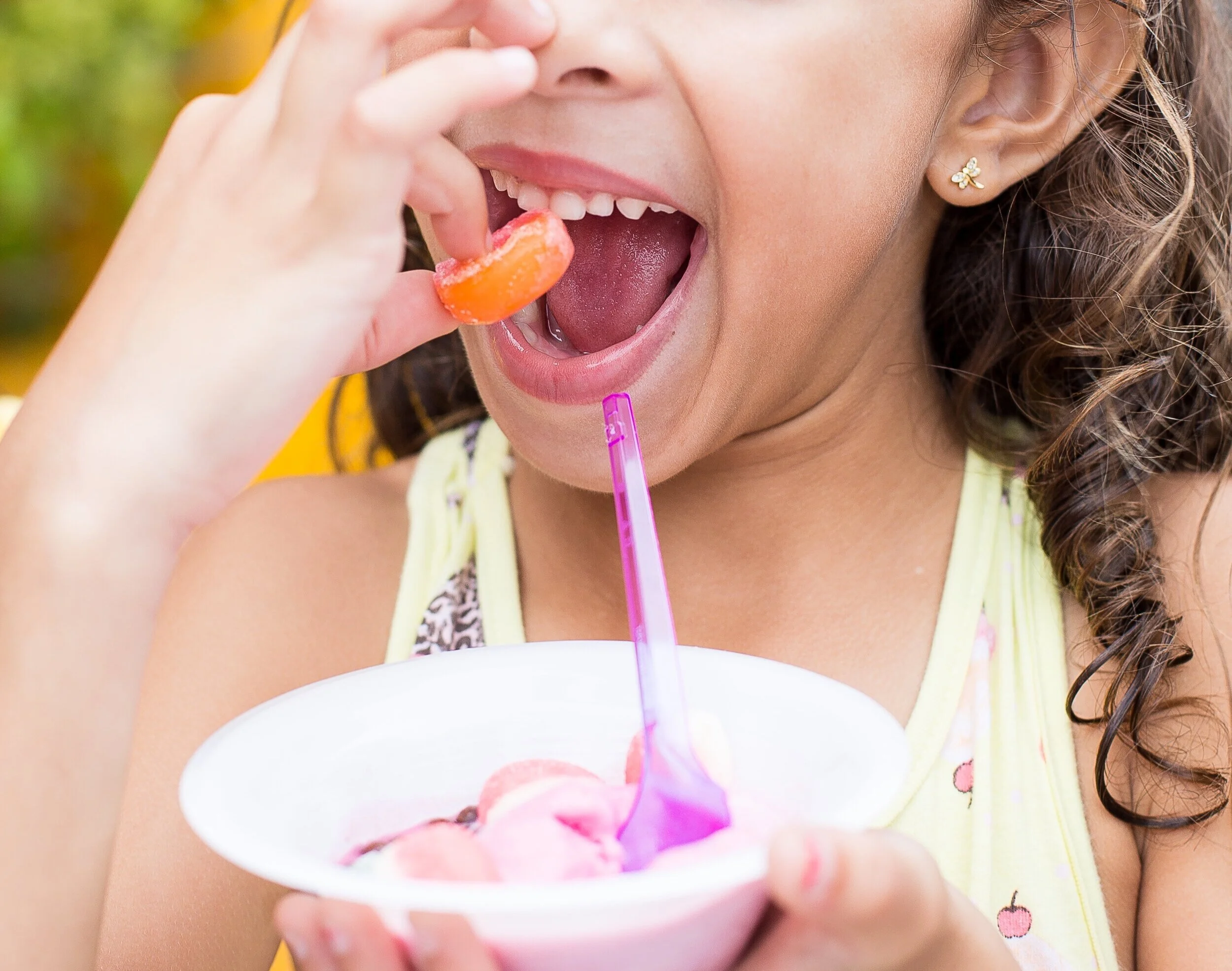 What is the girl doing?