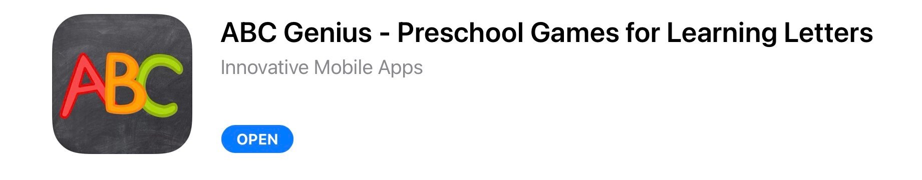 screenshot of an app for speech therapists and parents of children with speech delay, called ABC Genius, targeting phonology and speech sound practice