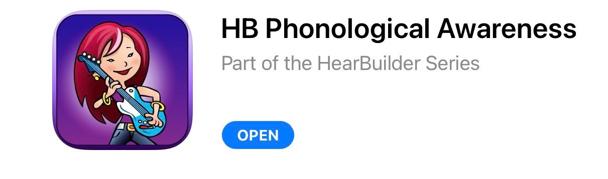 screenshot of an app for speech therapists and parents of children with speech delay, called HB phonological awareness, targeting phonology and speech sound practice