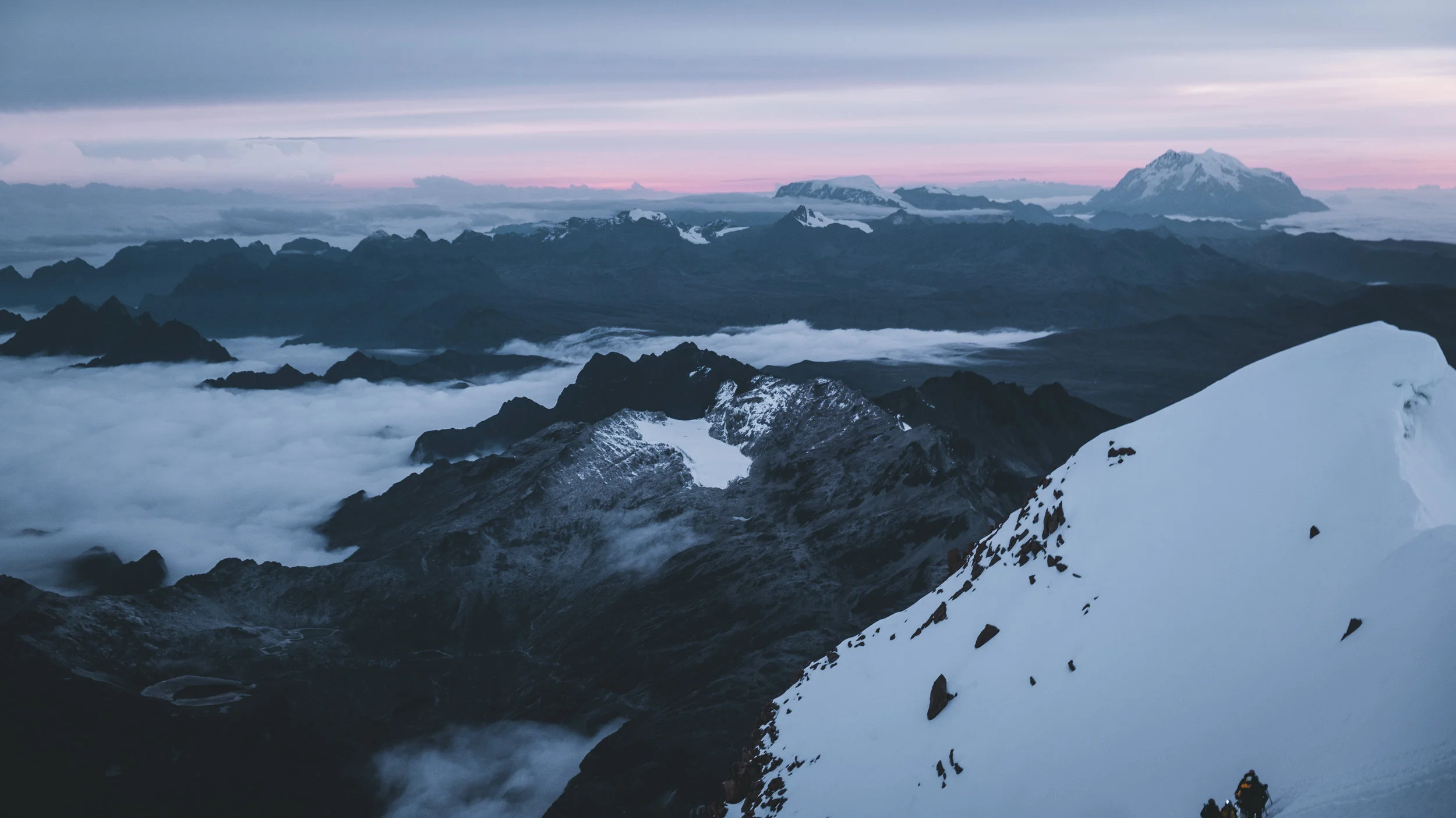 Sunrise high above the clouds | Huayna Potosí