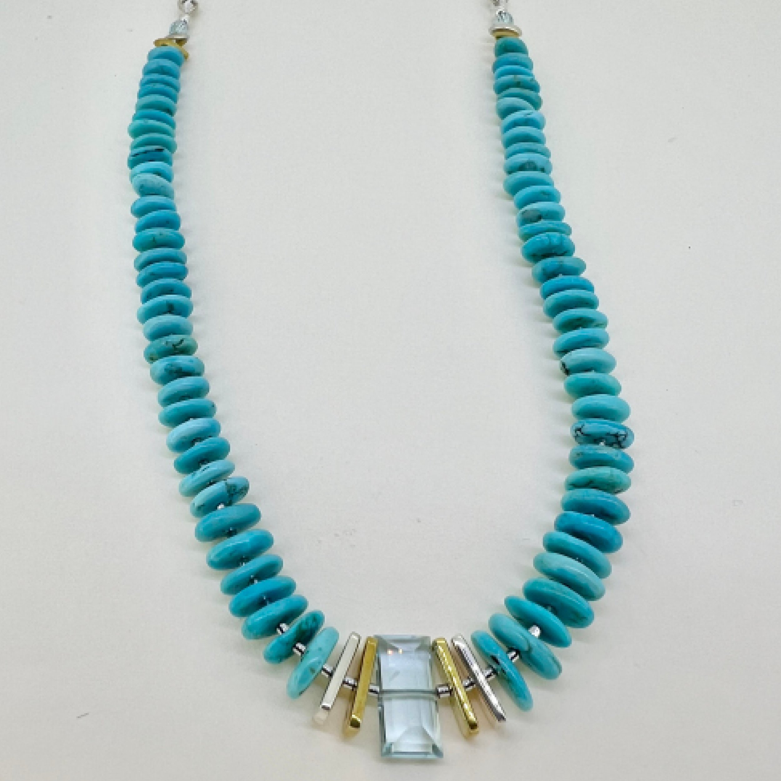 Arizona Turquoise and Blue Topaz Necklace