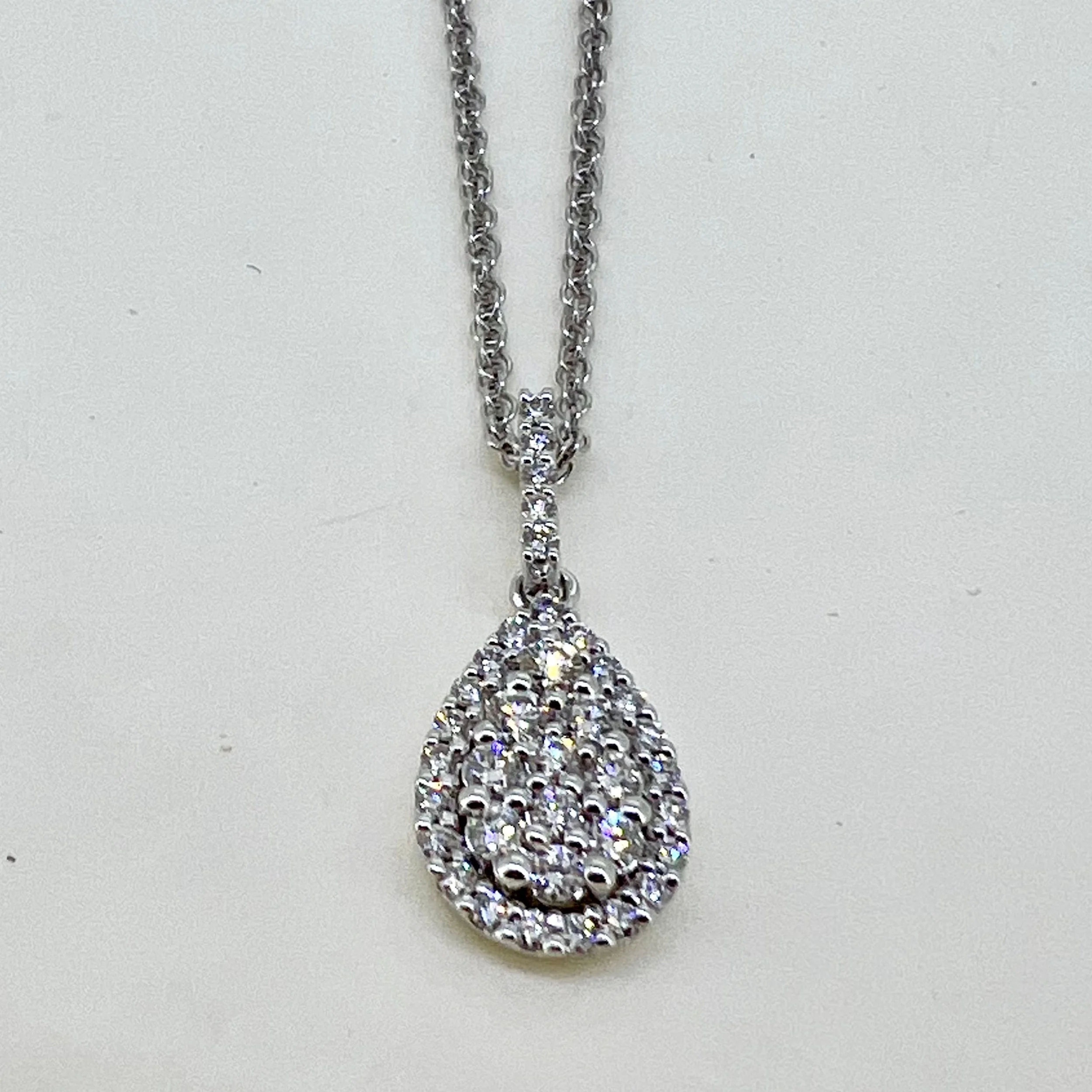 Diamond Pavé Teardrop Pendant