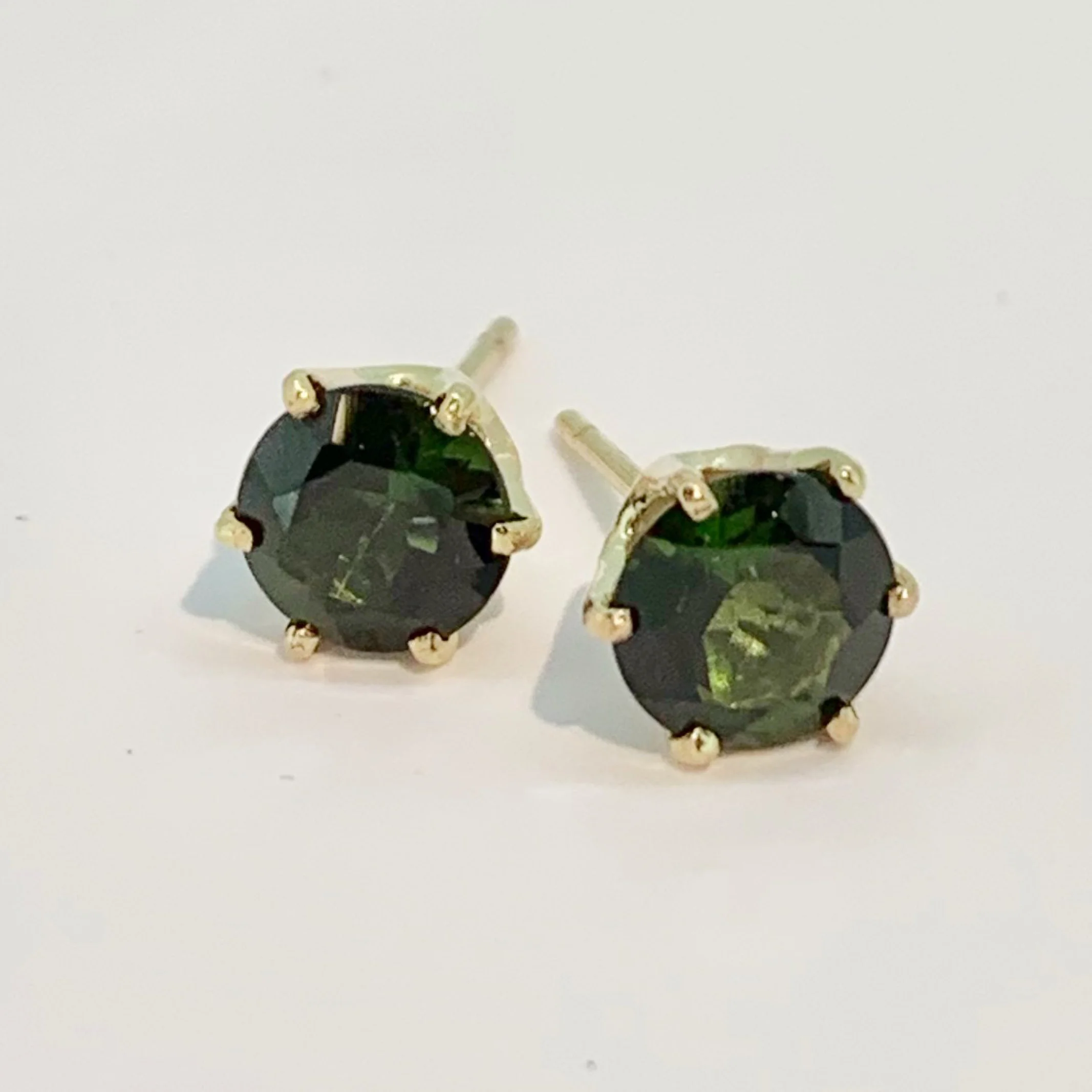 Green Tourmaline Stud Earrings — Leonard Jewelry