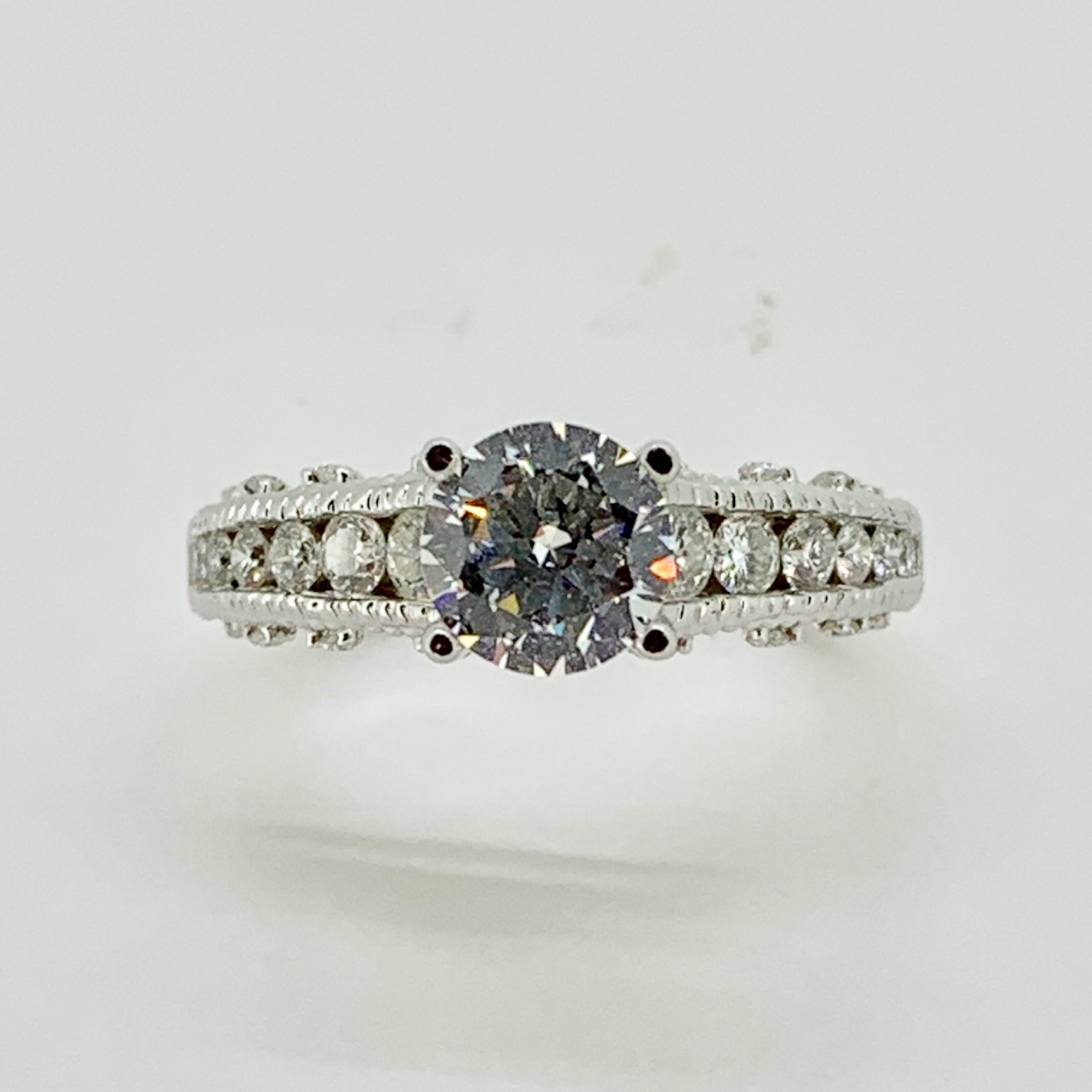 Diamond and Filigree Milgrain Engagement Ring Mounting