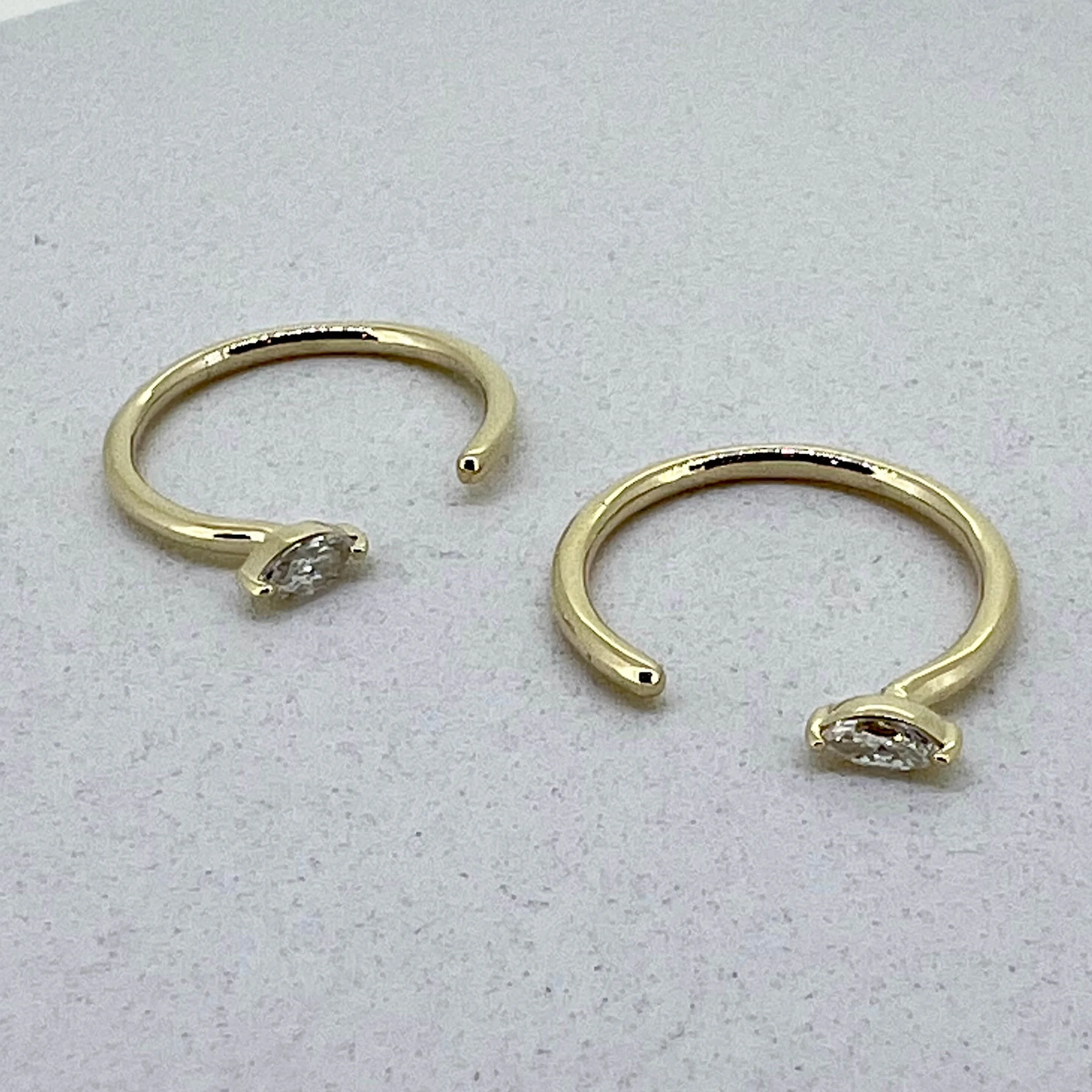 Diamond Slide Through Hoop Earrings