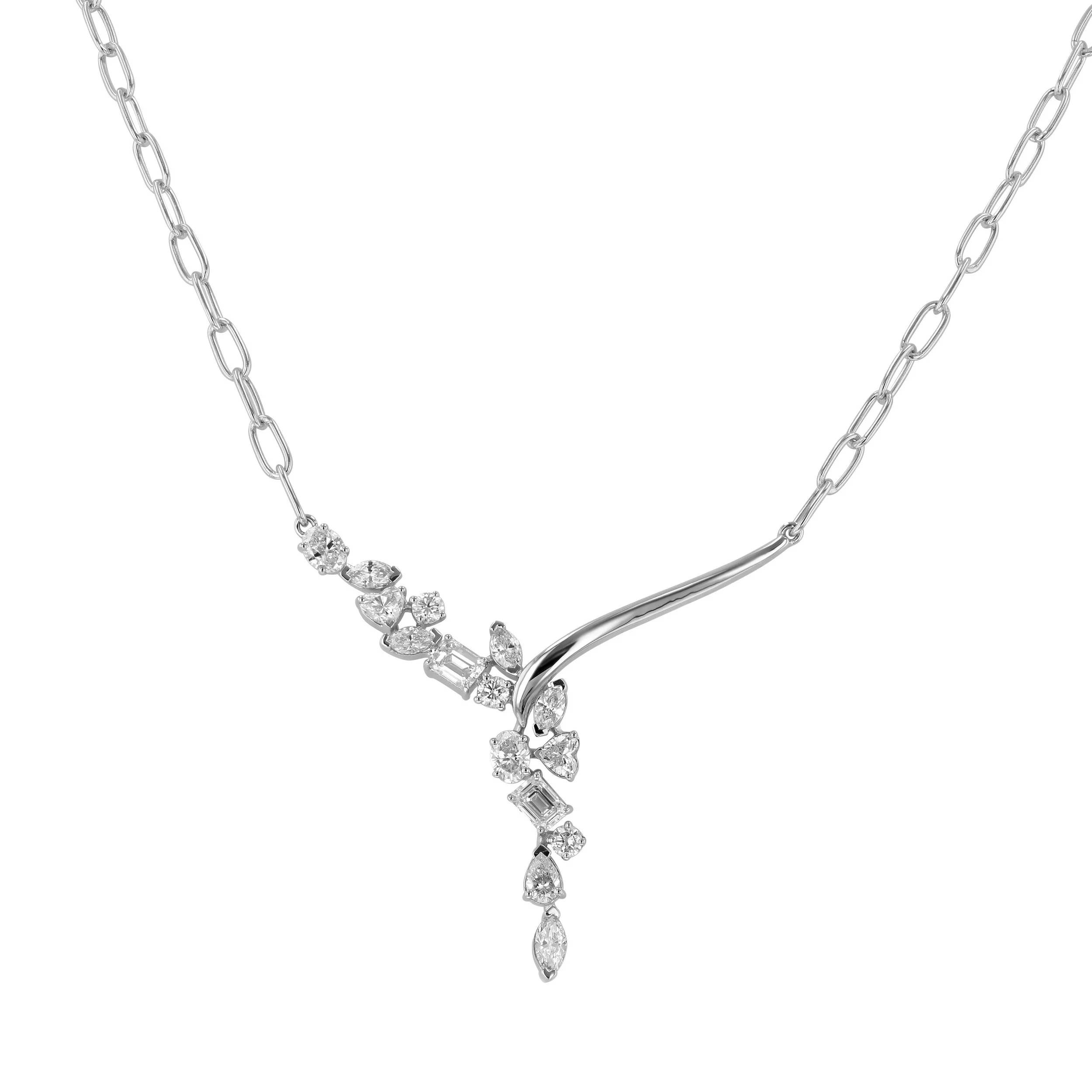 Diamond Curving Y Shape Pendant