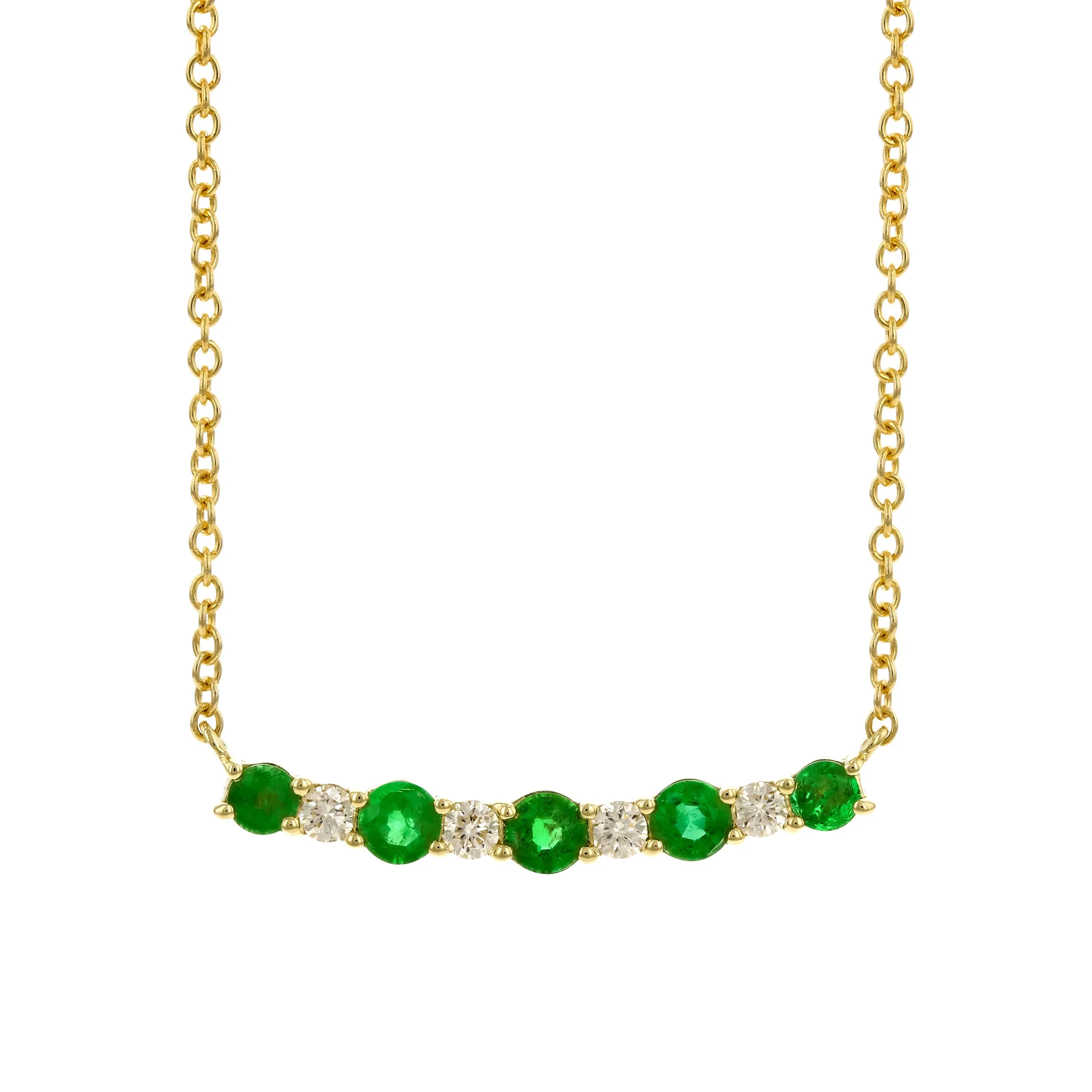 Emerald and Diamond Bar Pendant