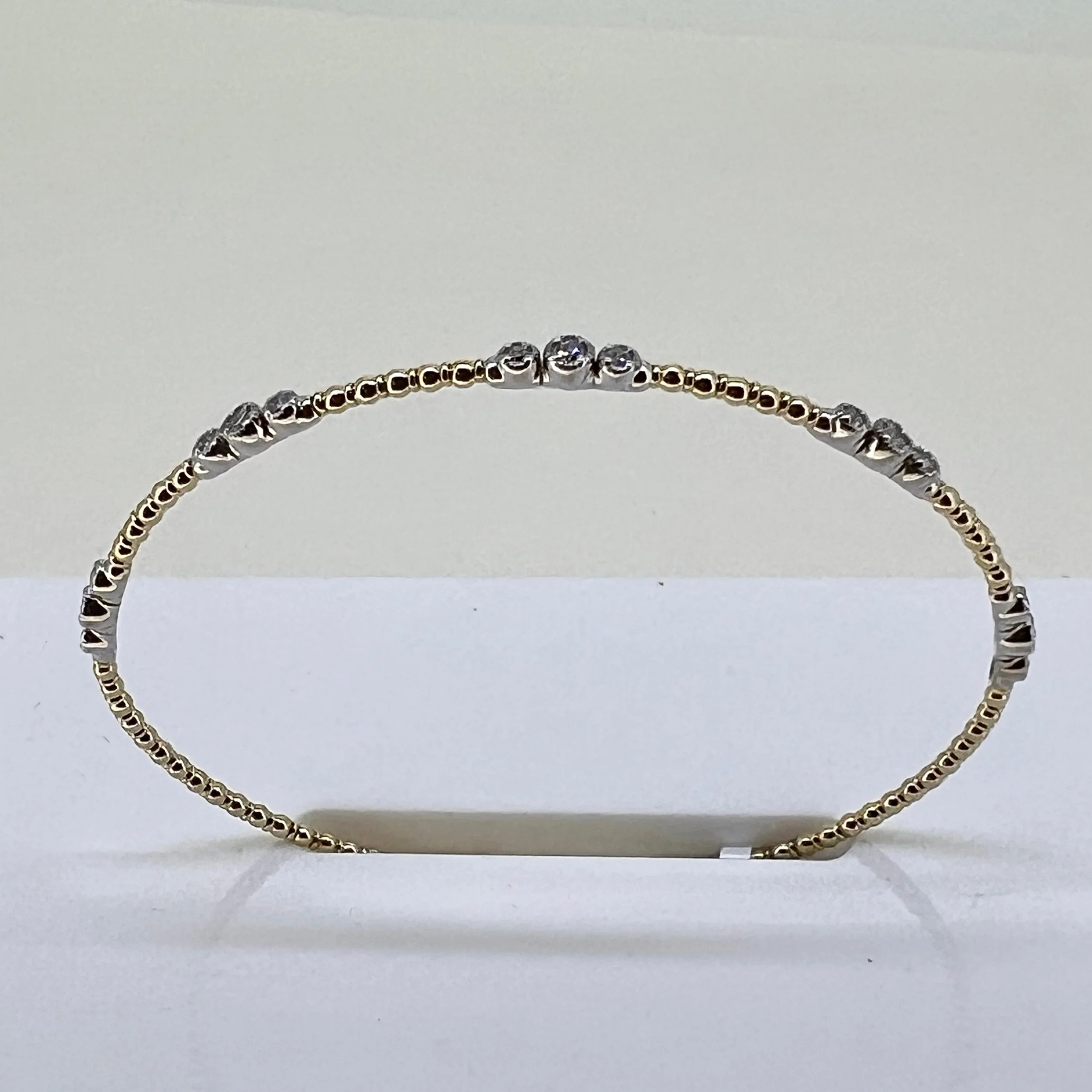 Diamond Beaded Flex Bangle Bracelet