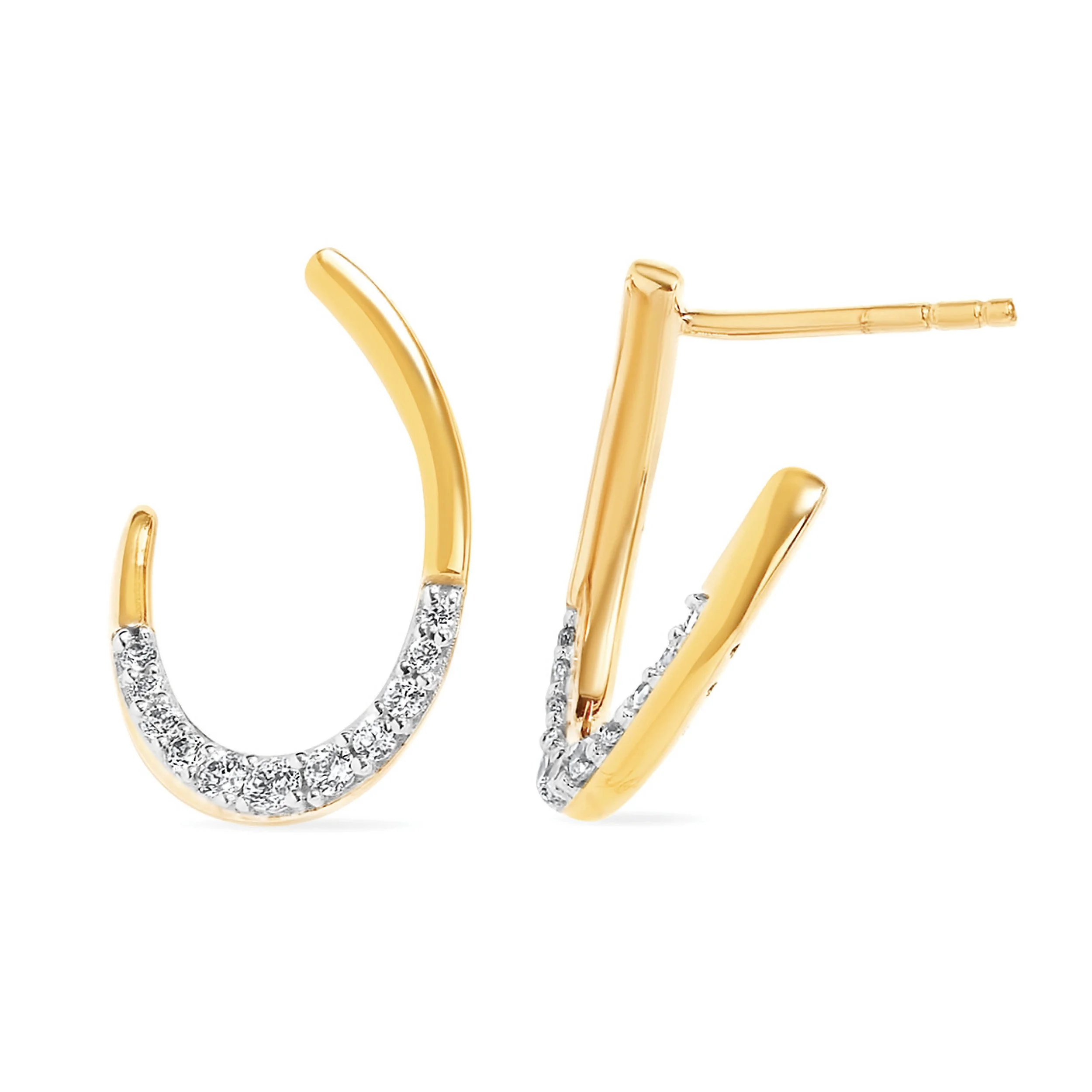 Diamond Side Swirl Earrings