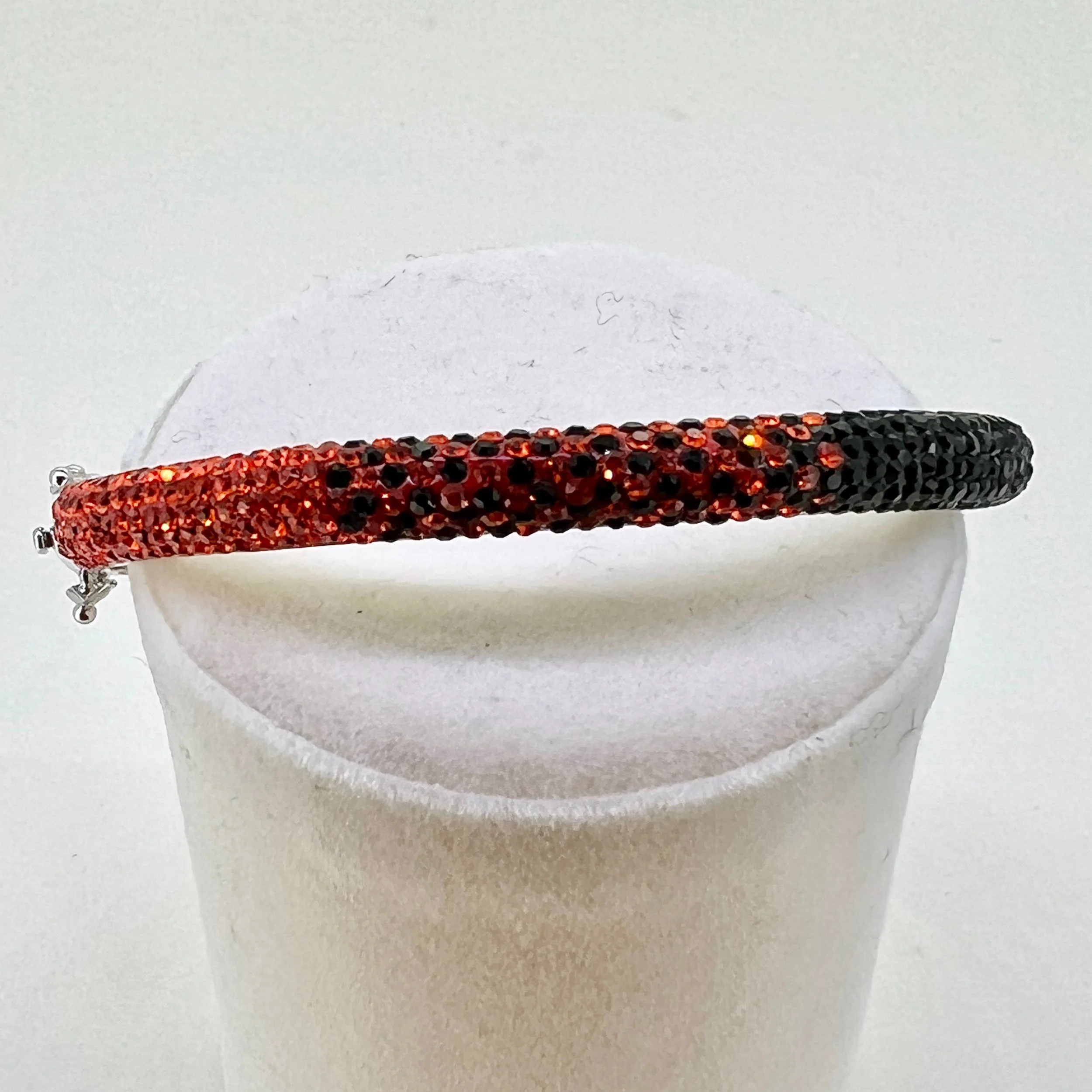 Orange and Black Crystal Bangle Bracelet