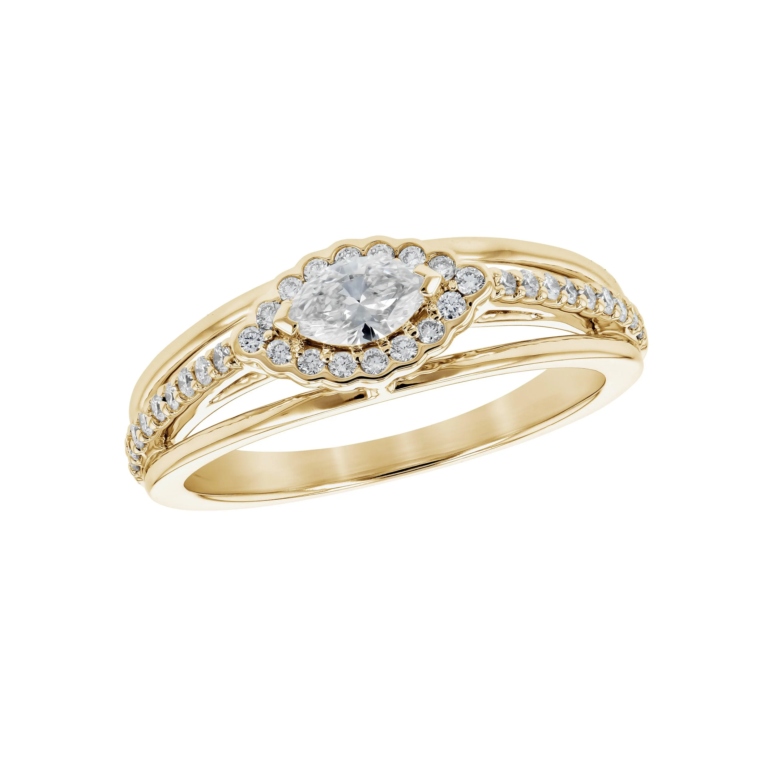 Diamond Marquise Shape Halo Ring