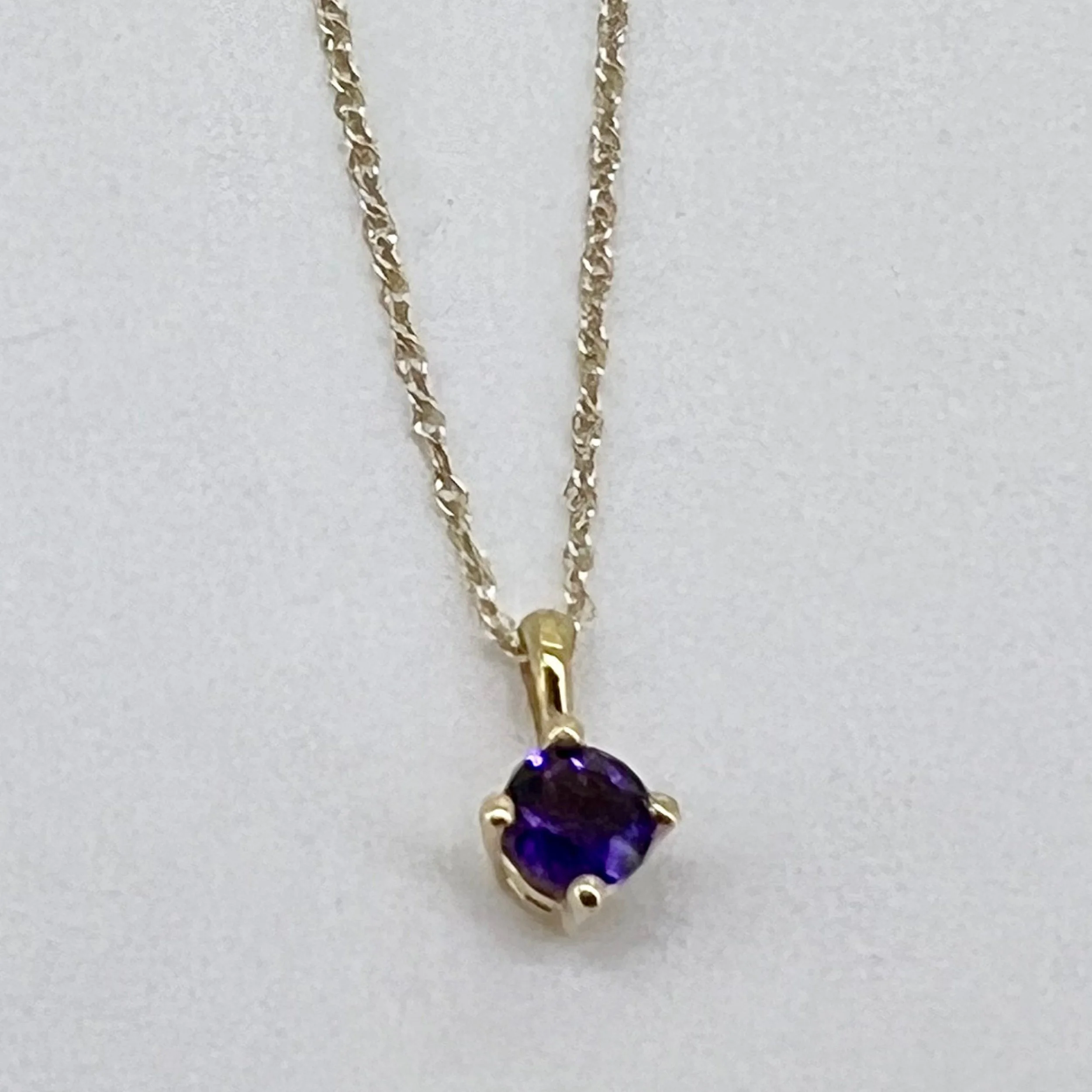 Amethyst Solitaire Pendant