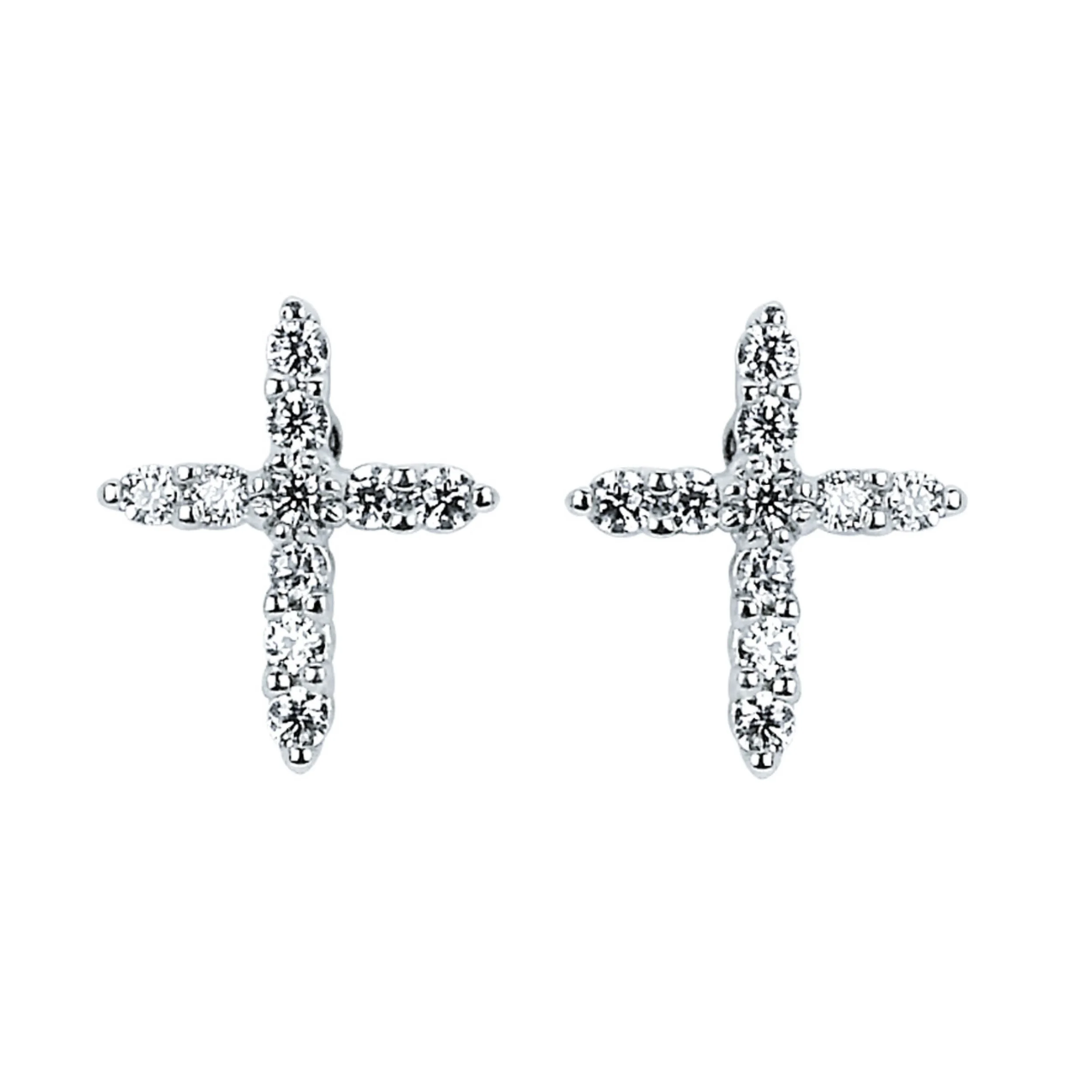 Petite Diamond Cross Earrings