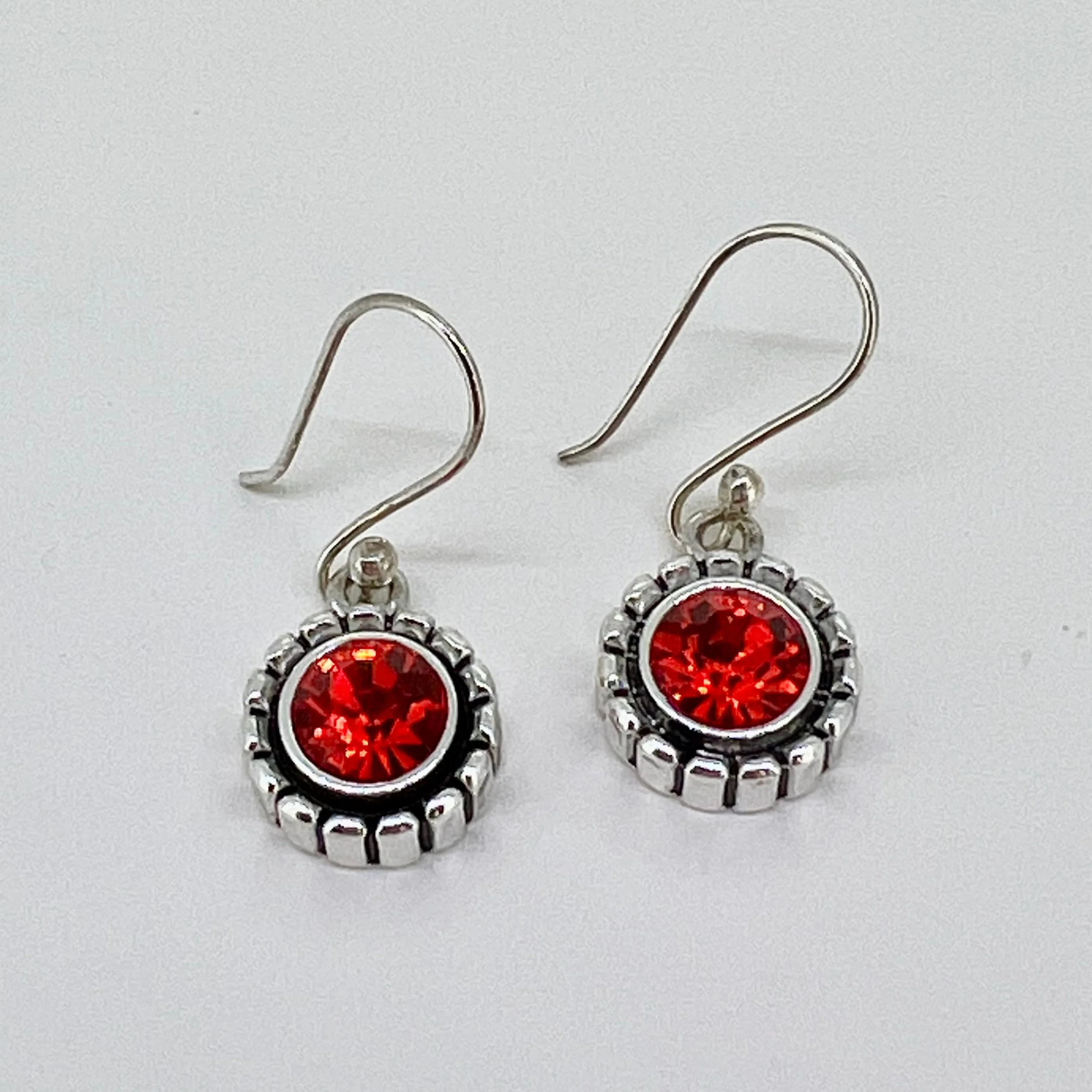 Orange CZ Dangle Earrings