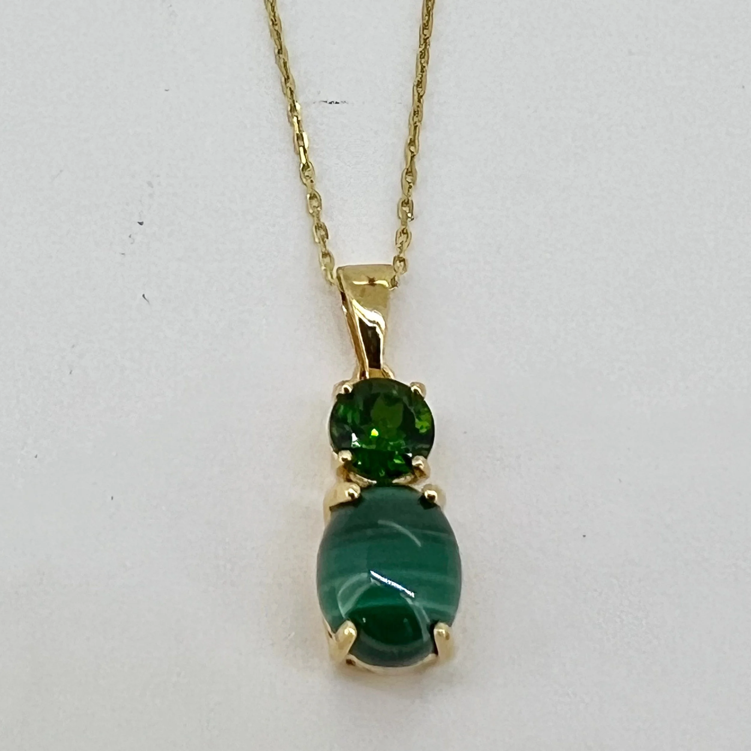 Malachite and Chrome Diopside Pendant