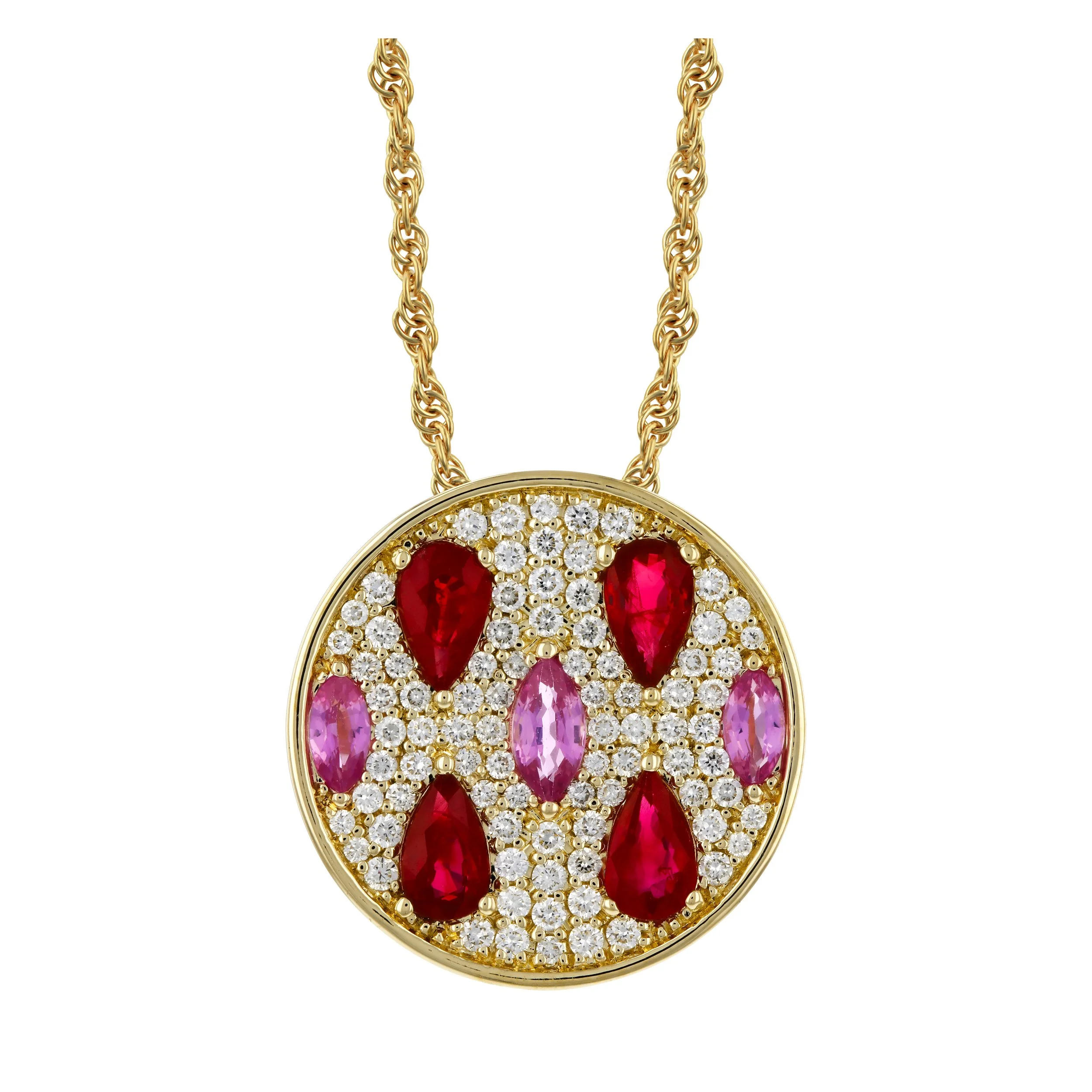 Ruby and Pink Tourmaline Pendant