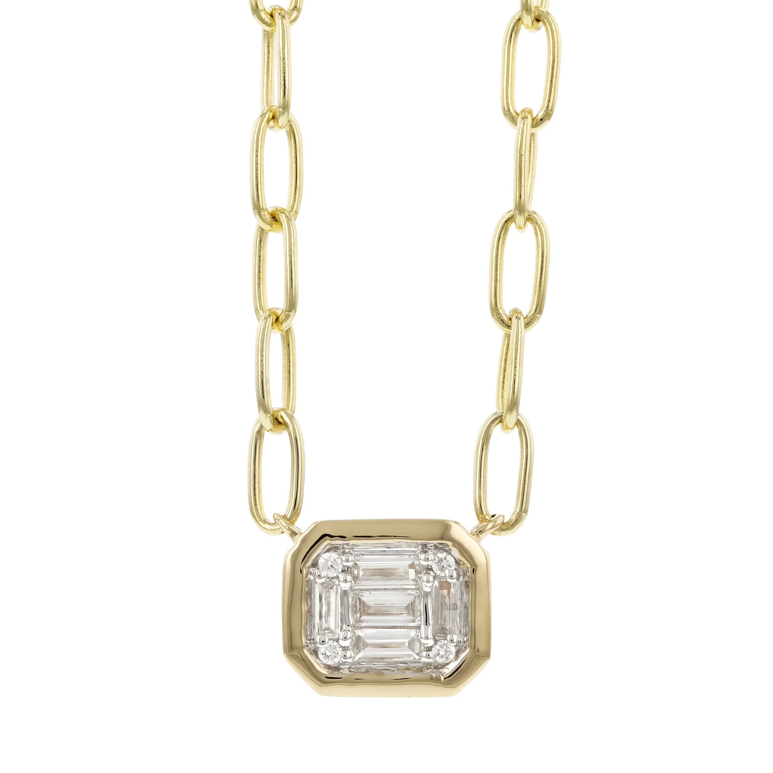 Diamond Emerald Shape Pendant