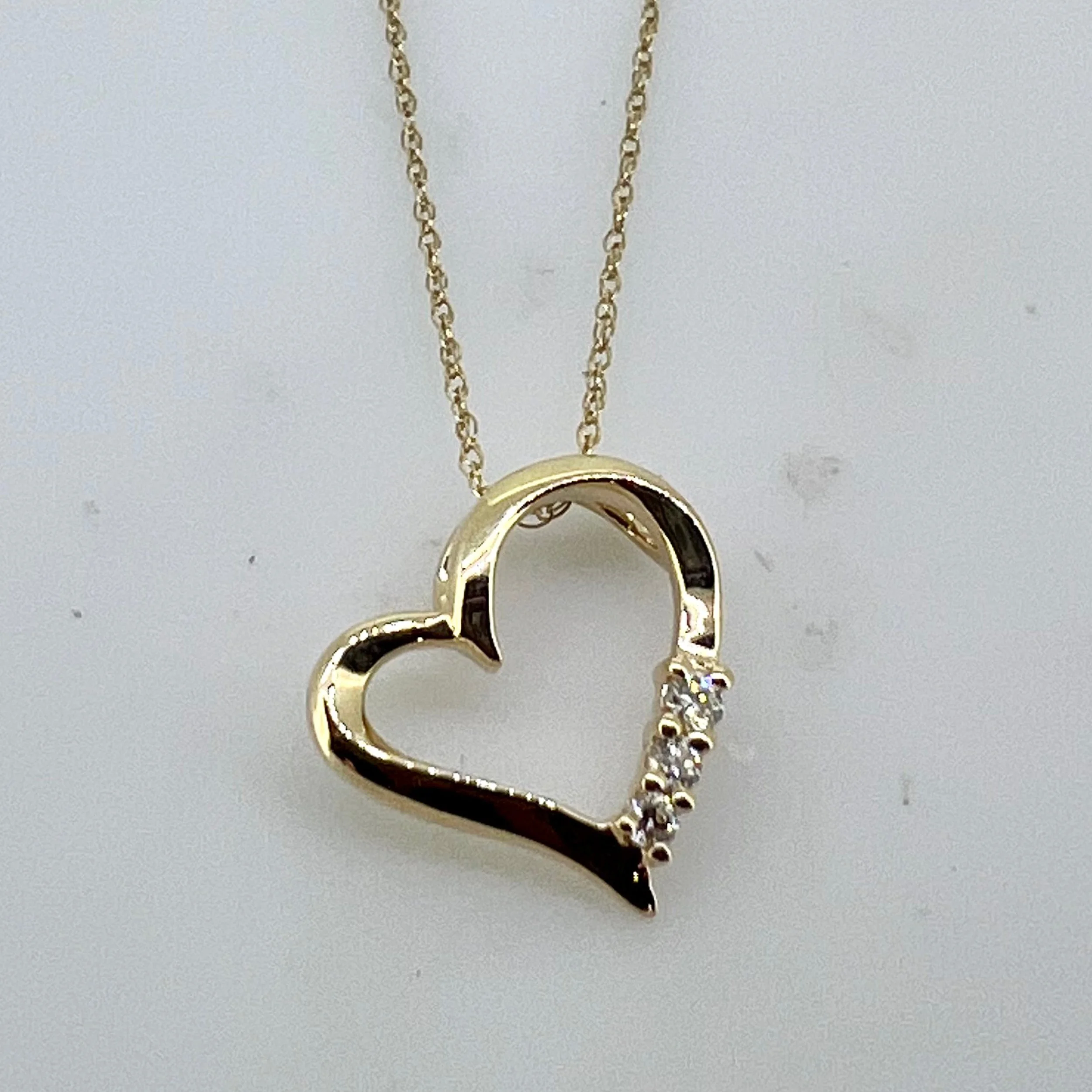 Diamond Asymmetrical Heart Pendant