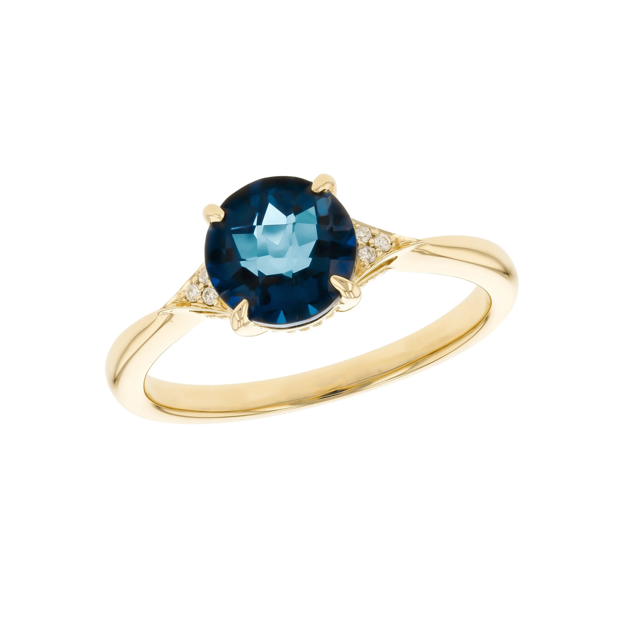 Blue Topaz and Diamond Ring