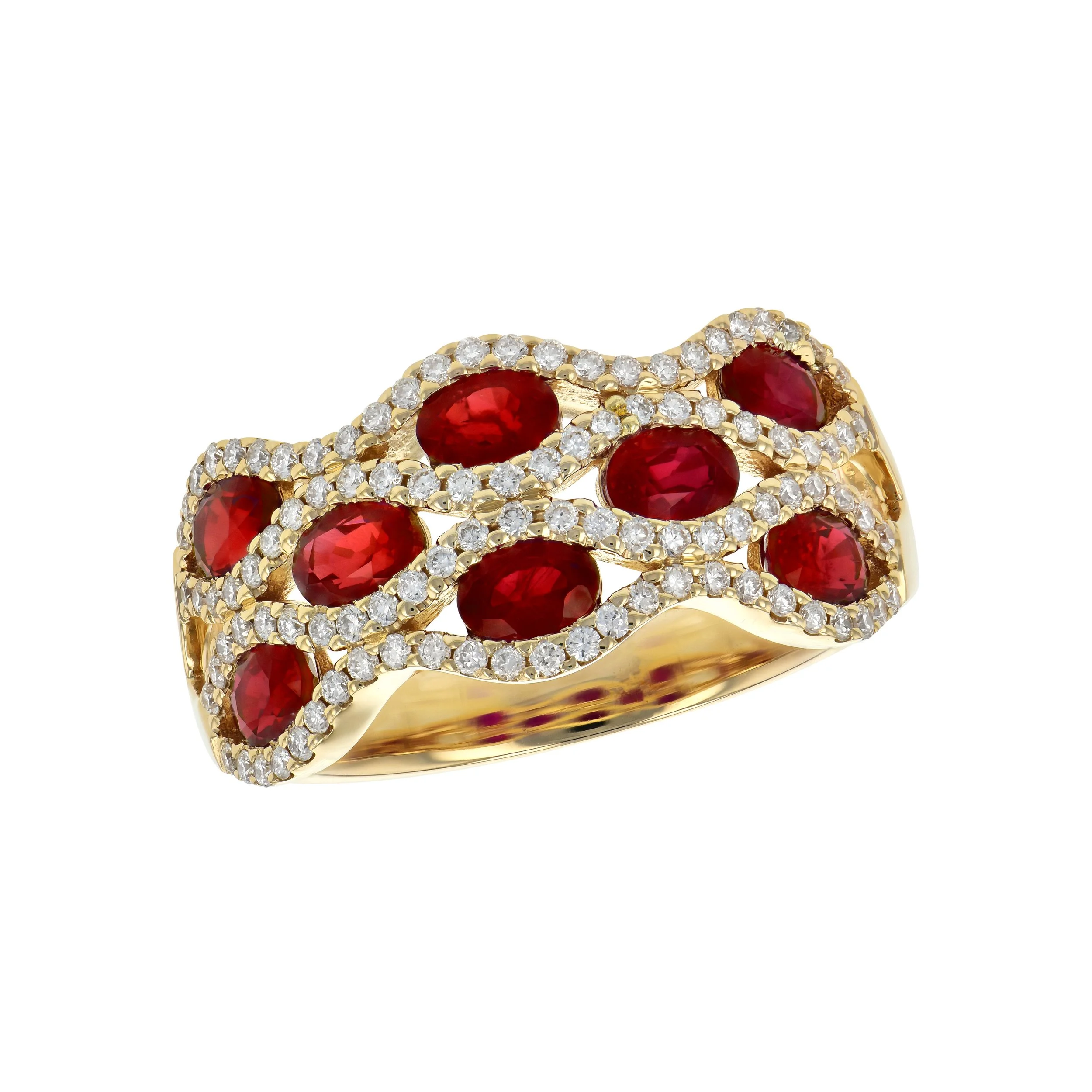 Ruby and Diamond Wave Ring